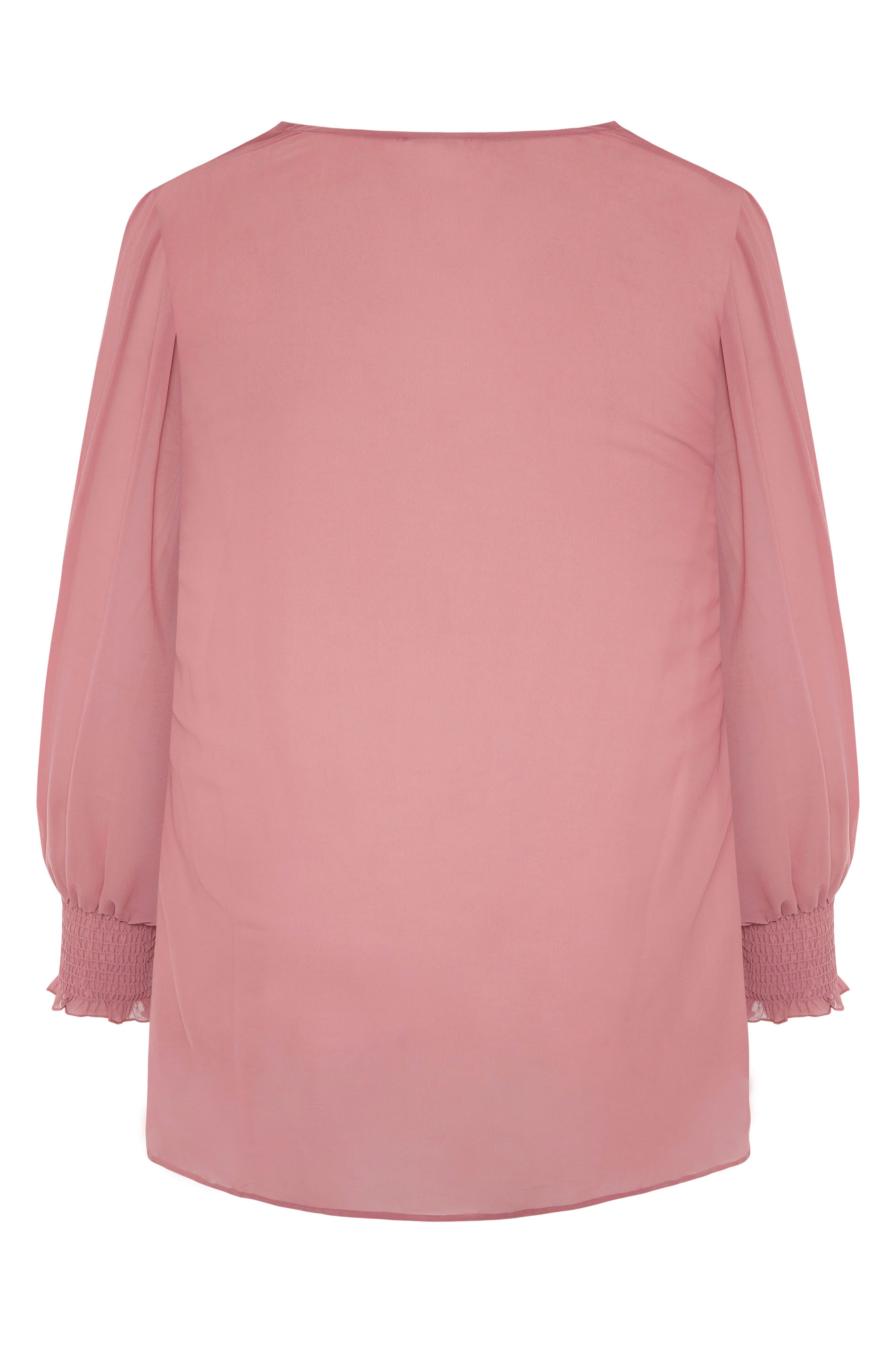 Plus Size YOURS LONDON Pink Balloon Sleeve Shirt | Yours Clothing