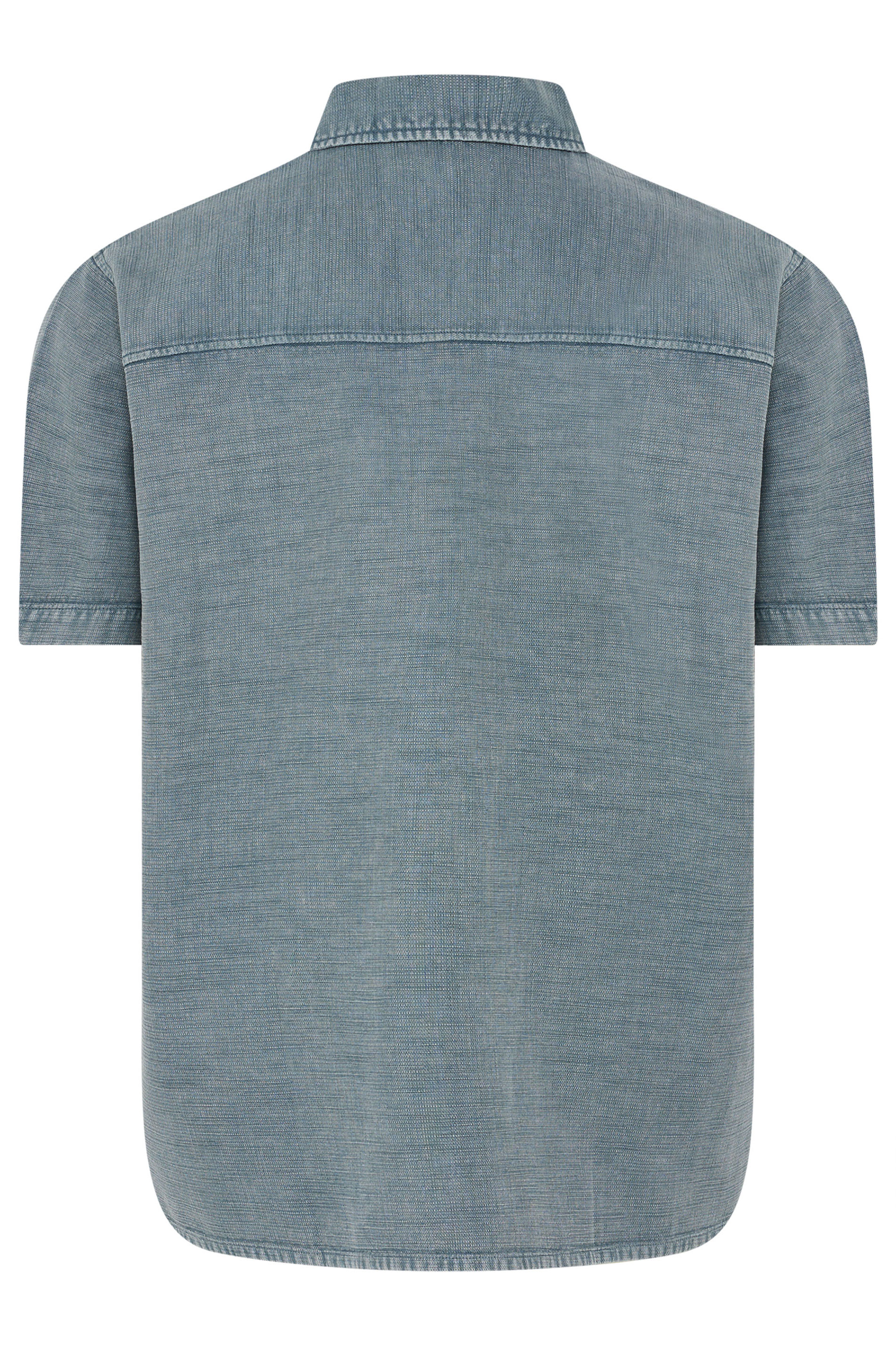 BadRhino Big & Tall Blue Acid Wash Cotton Shirt | BadRhino 7