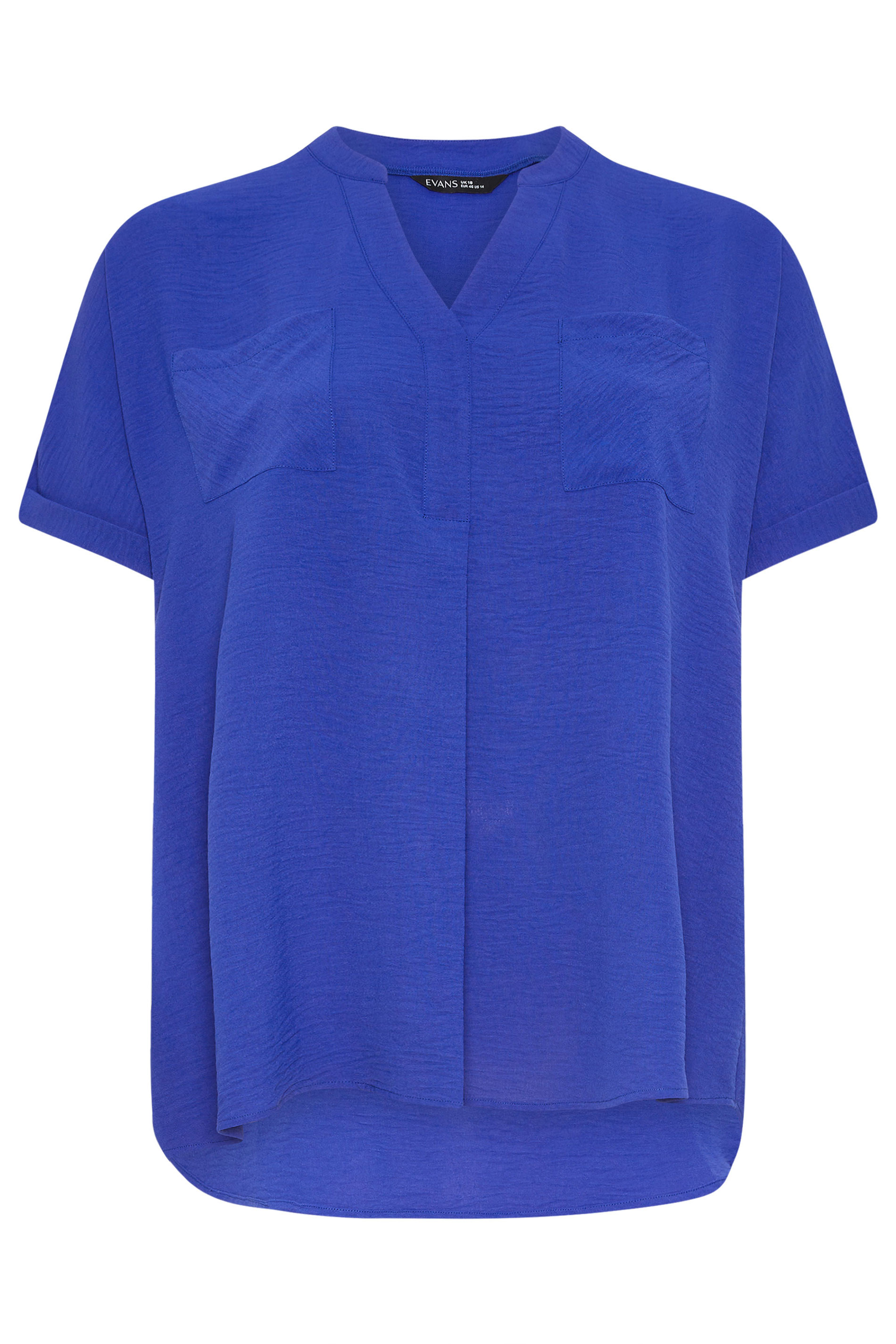 EVANS Plus Size Blue Short Sleeve Utility Blouse | Evans  5