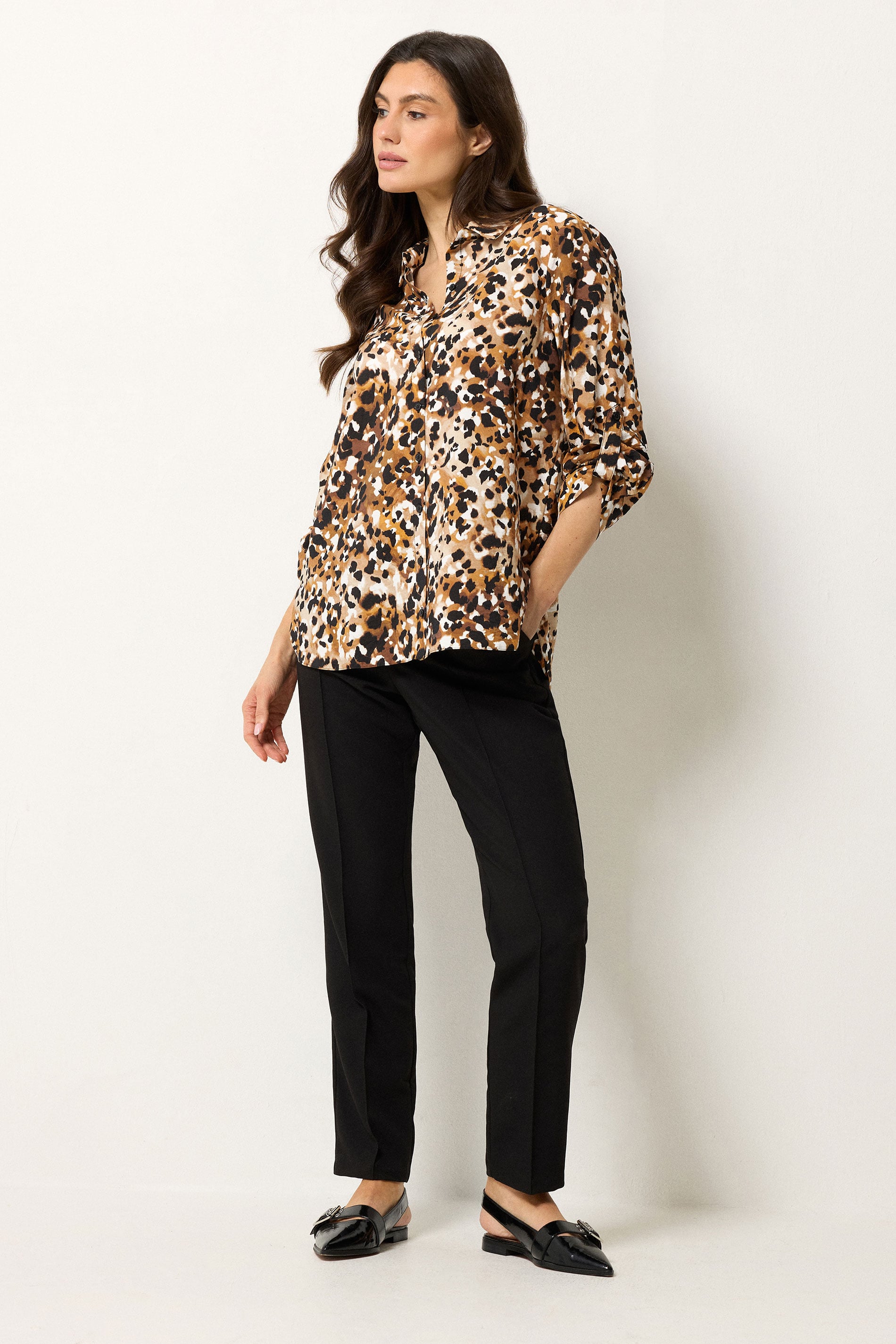 M&Co Brown Animal Print Shirt | M&Co 1