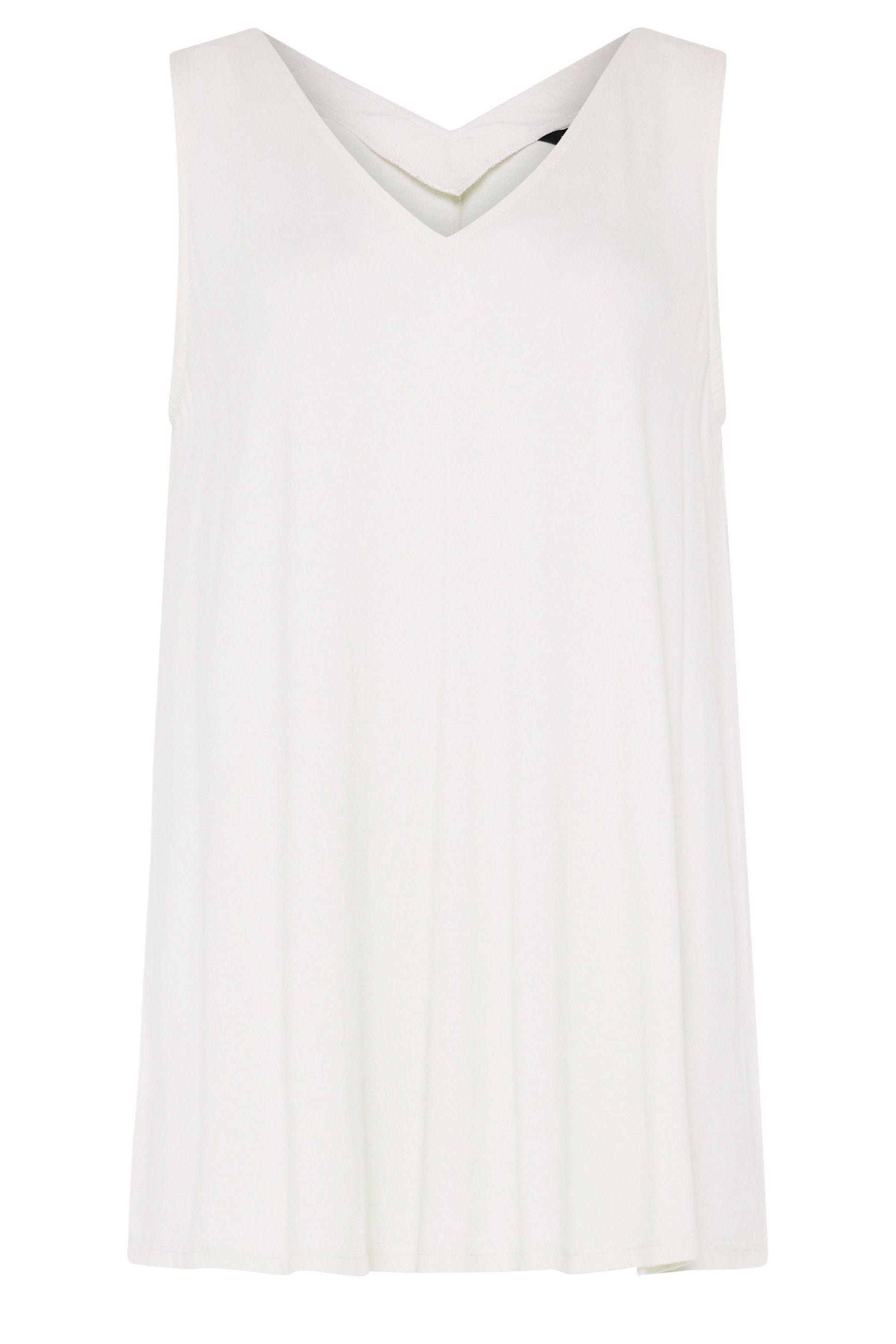 YOURS Plus Size Ivory White Swing Vest Top | Yours Clothing 5