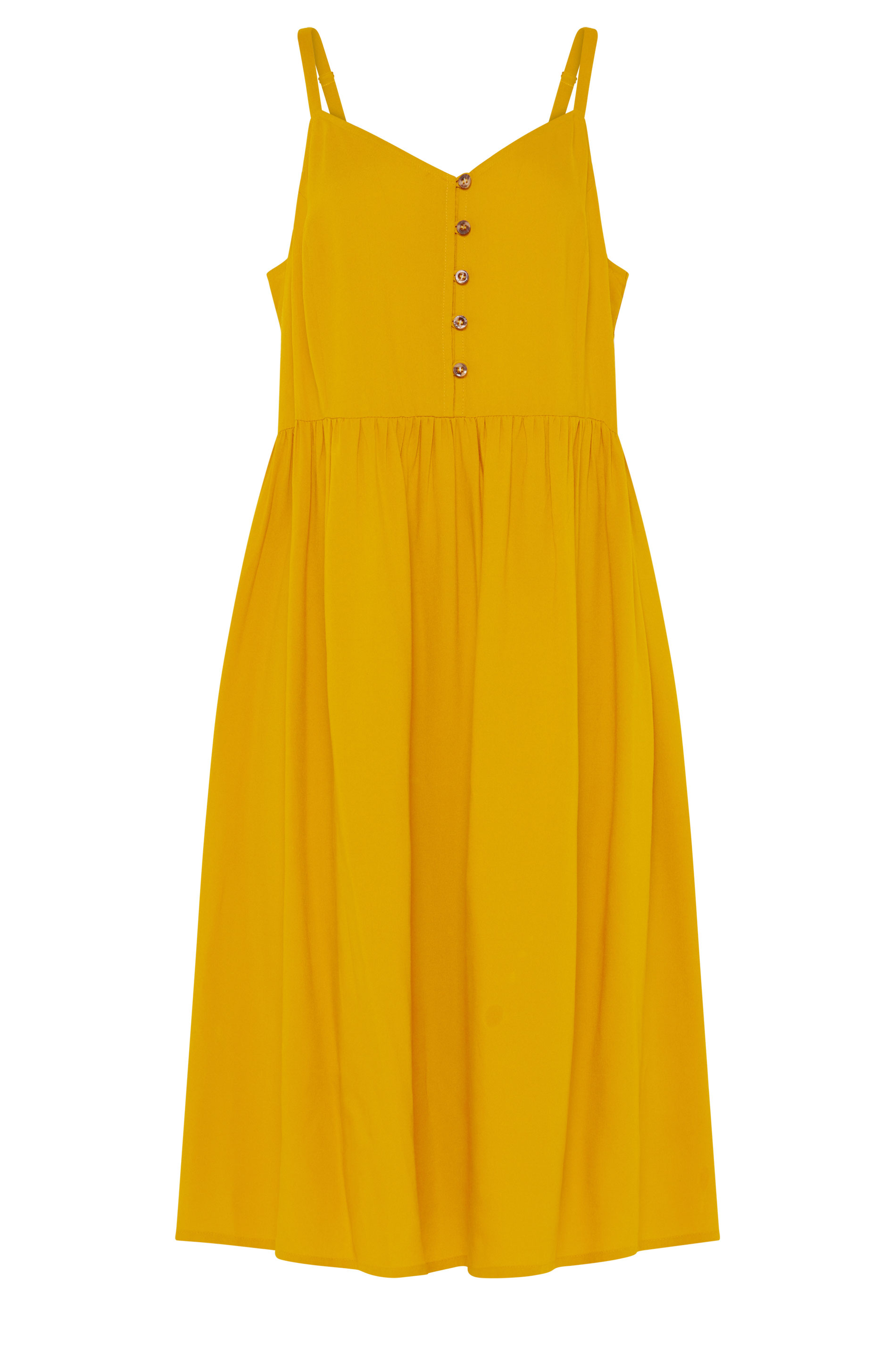 YOURS Plus Size Yellow Strappy Midi Sundress | Yours Clothing 5