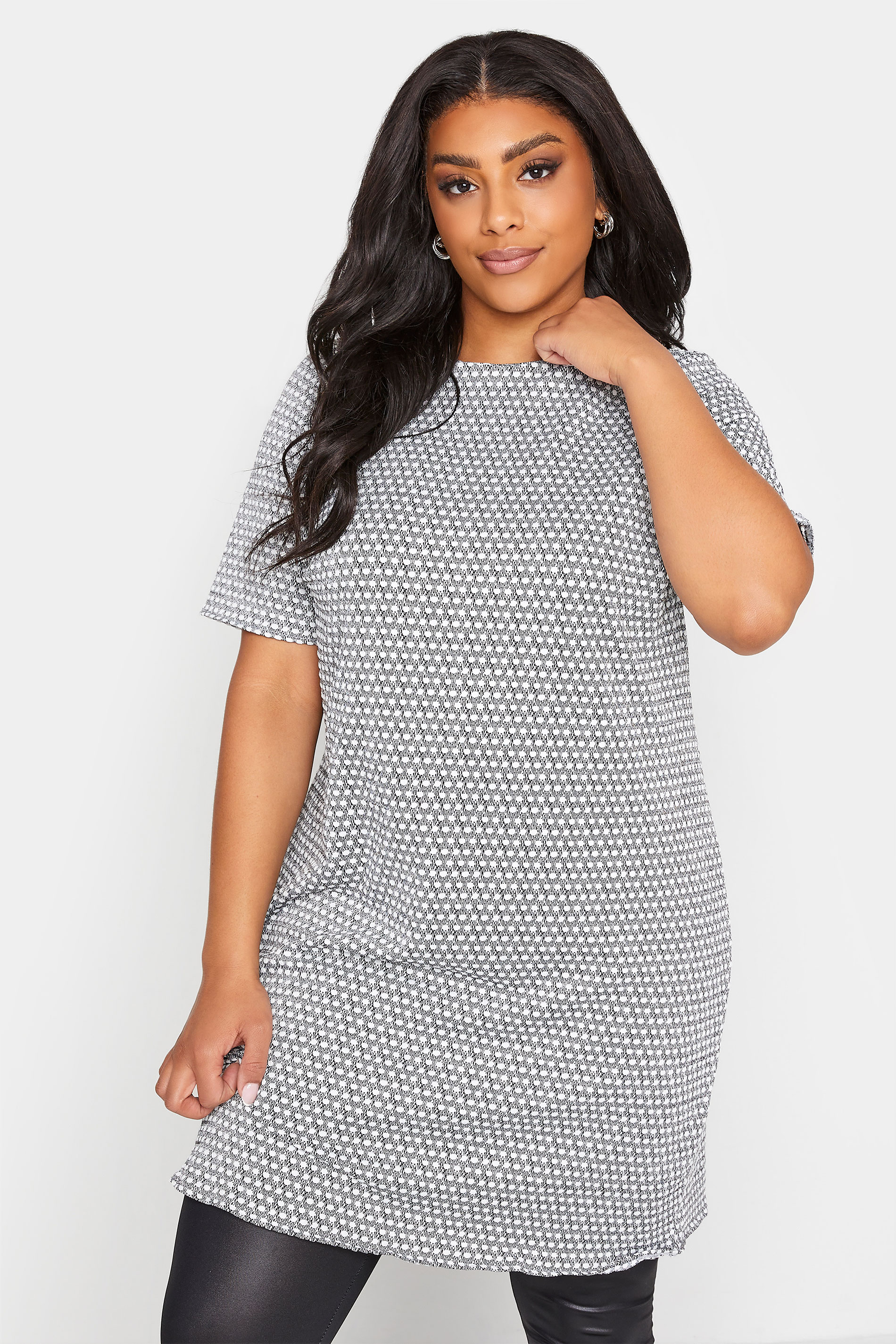 Curve Grey Spot Print Tunic Dress_A.jpg