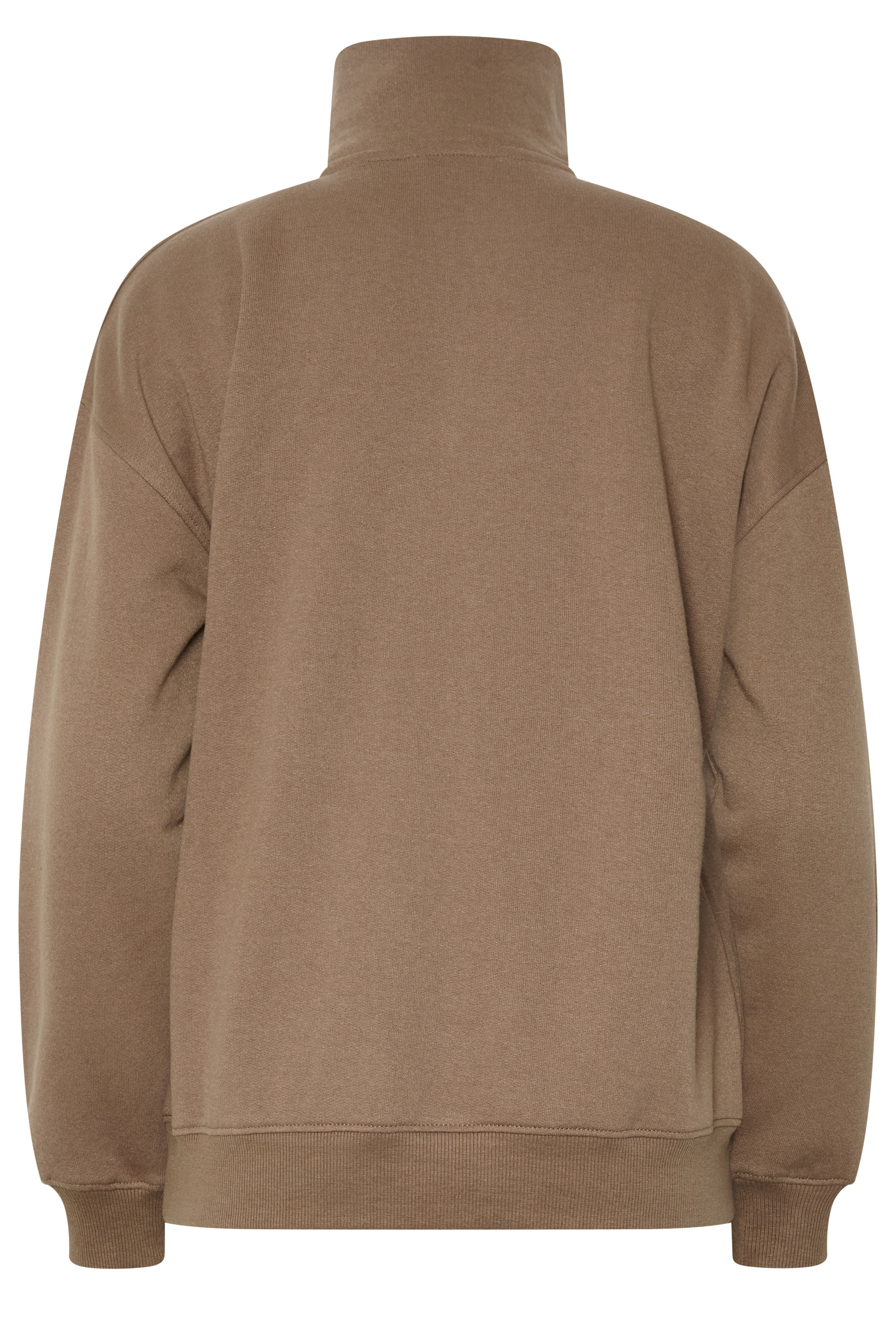 LTS Tall Women's Mocha Brown Embroidered Half Zip Sweatshirt | Long Tall Sally 6