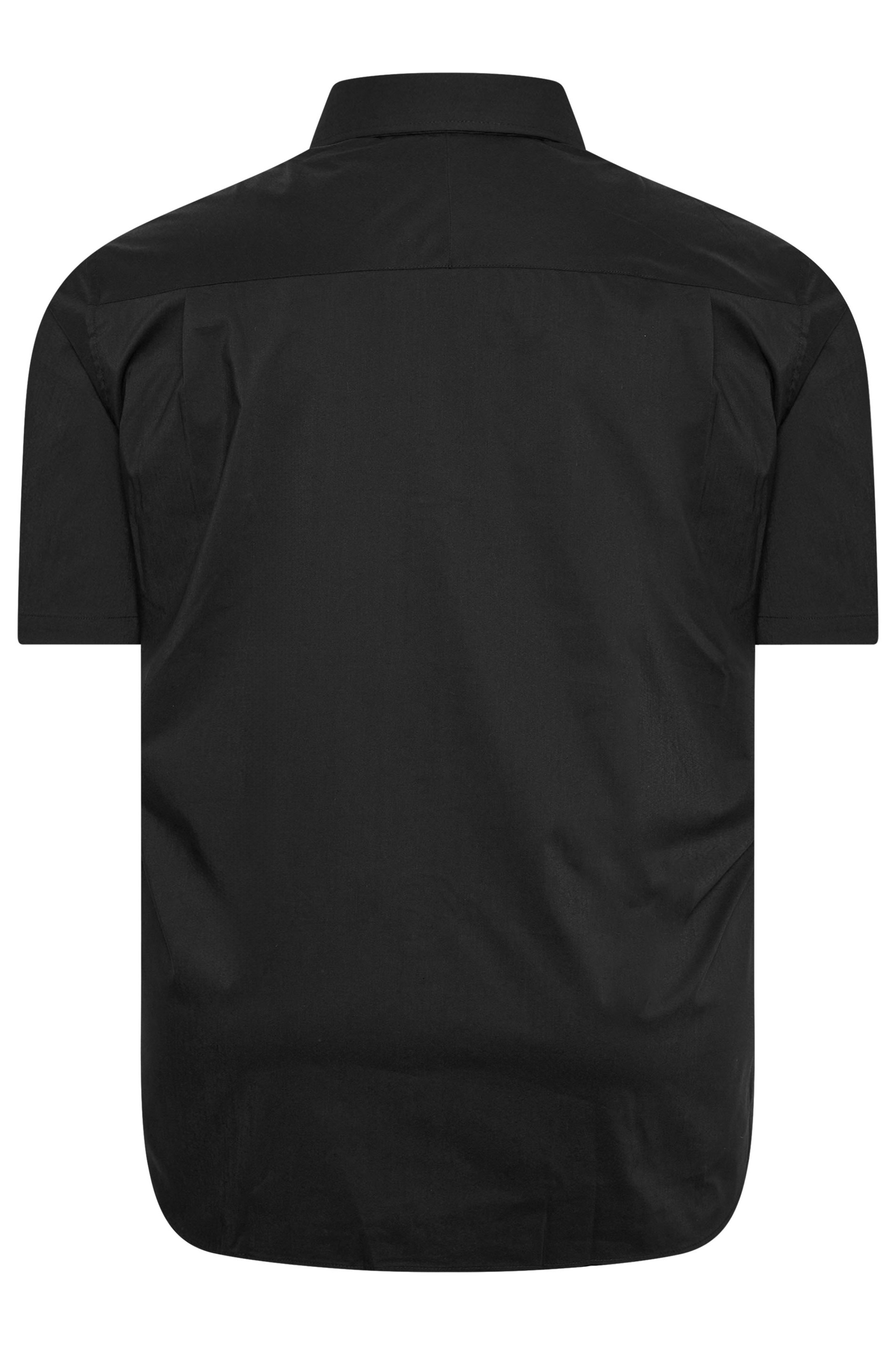 D555 Big & Tall Black Short Sleeve Non Iron Stretch Shirt | BadRhino 4