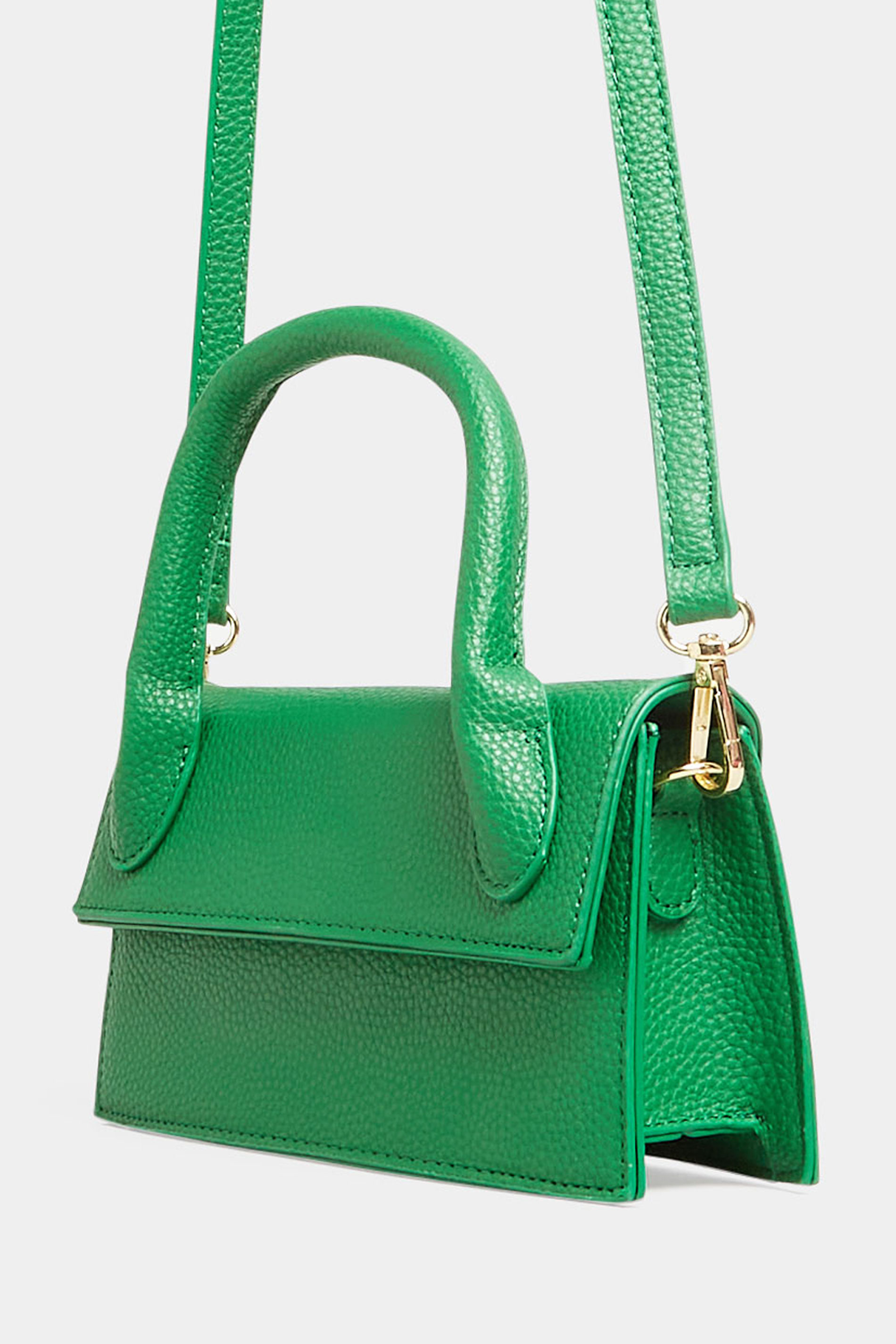 Bright Green Top Handle Crossbody Bag | Yours Clothing  3