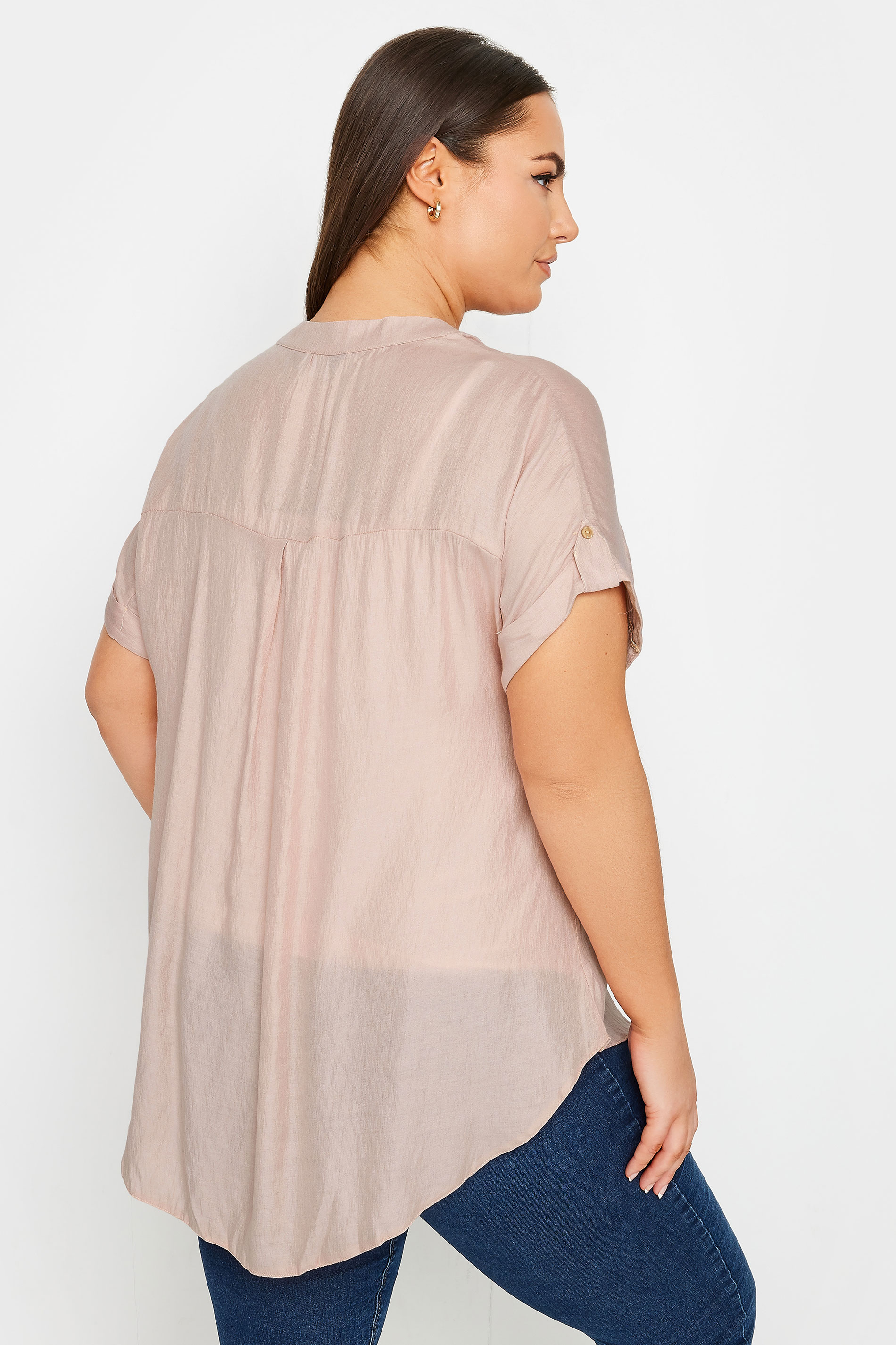 YOURS Plus Size Pink Button Through Shirt | Yours Clothing 3