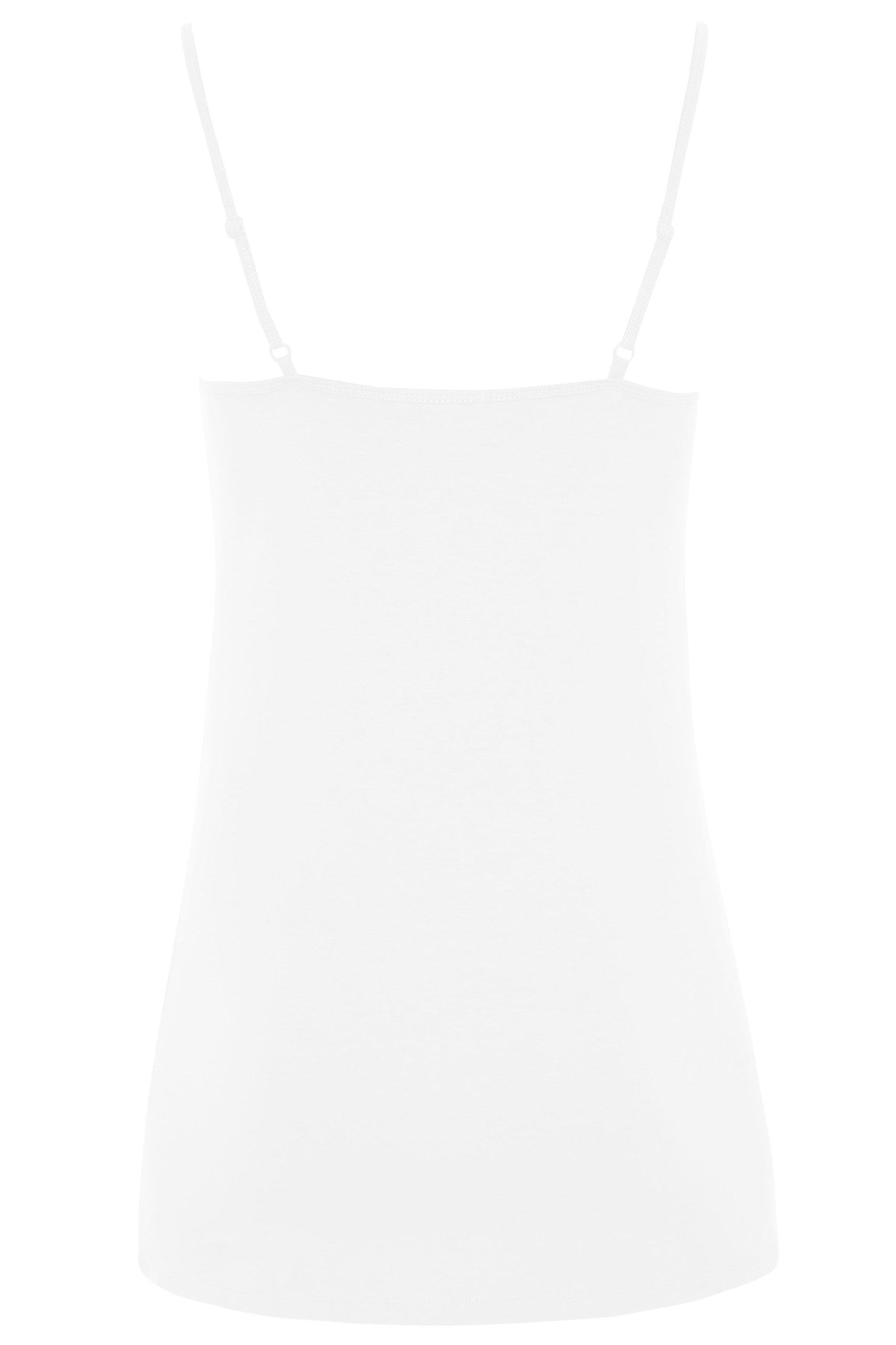 LTS White Cotton Longline Cami Vest Top | Long Tall Sally