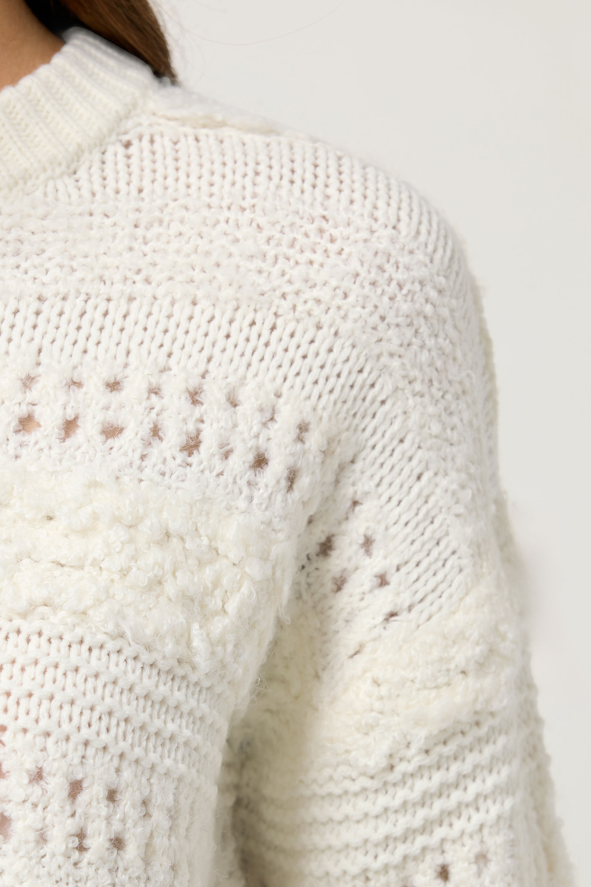 M&Co Ivory White Textured Boucle Knit Jumper | M&Co 5