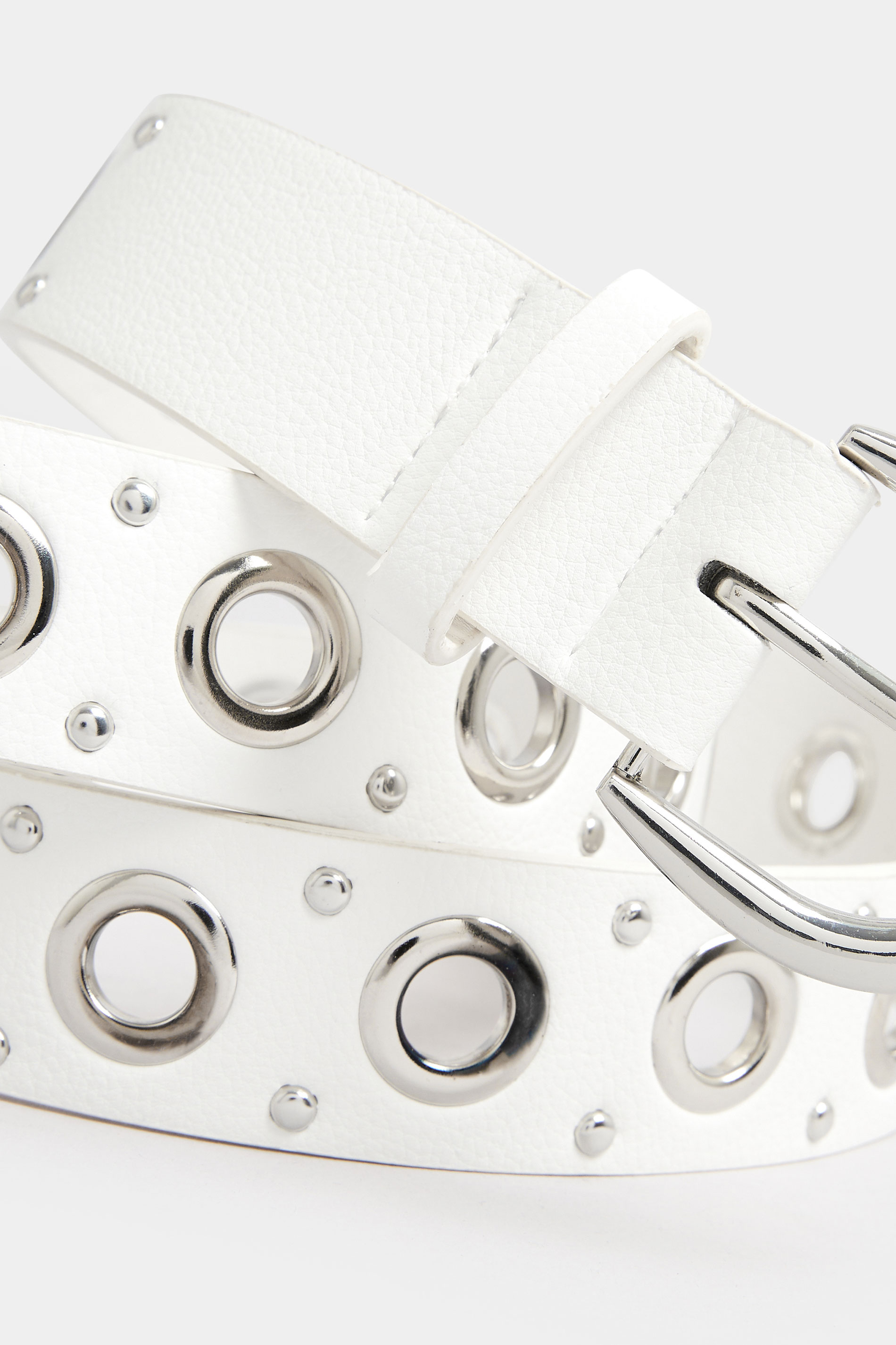 White Studded Belt | Yours Clothing 3