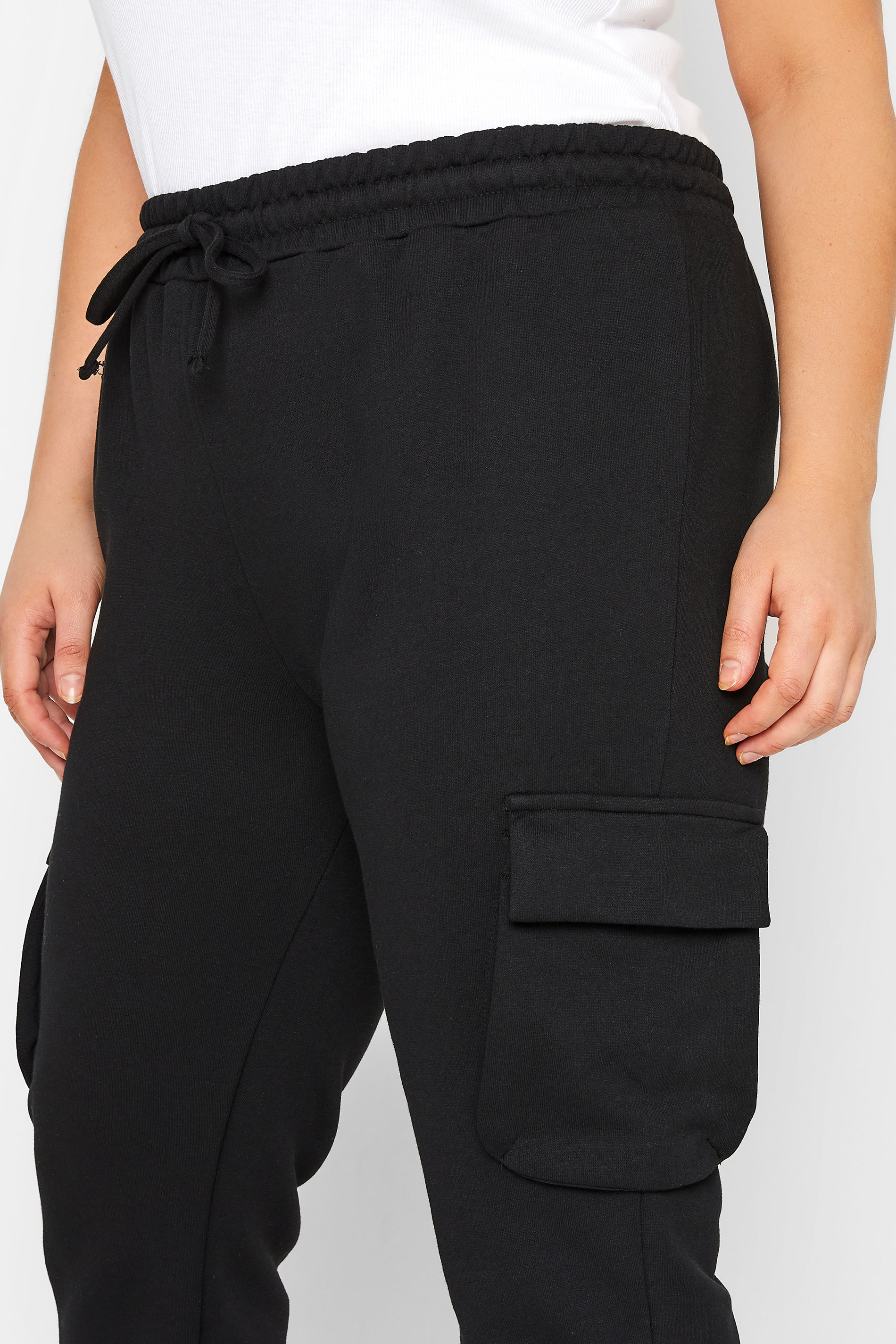 YOURS Plus Size Black Cargo Joggers | Yours Clothing 3