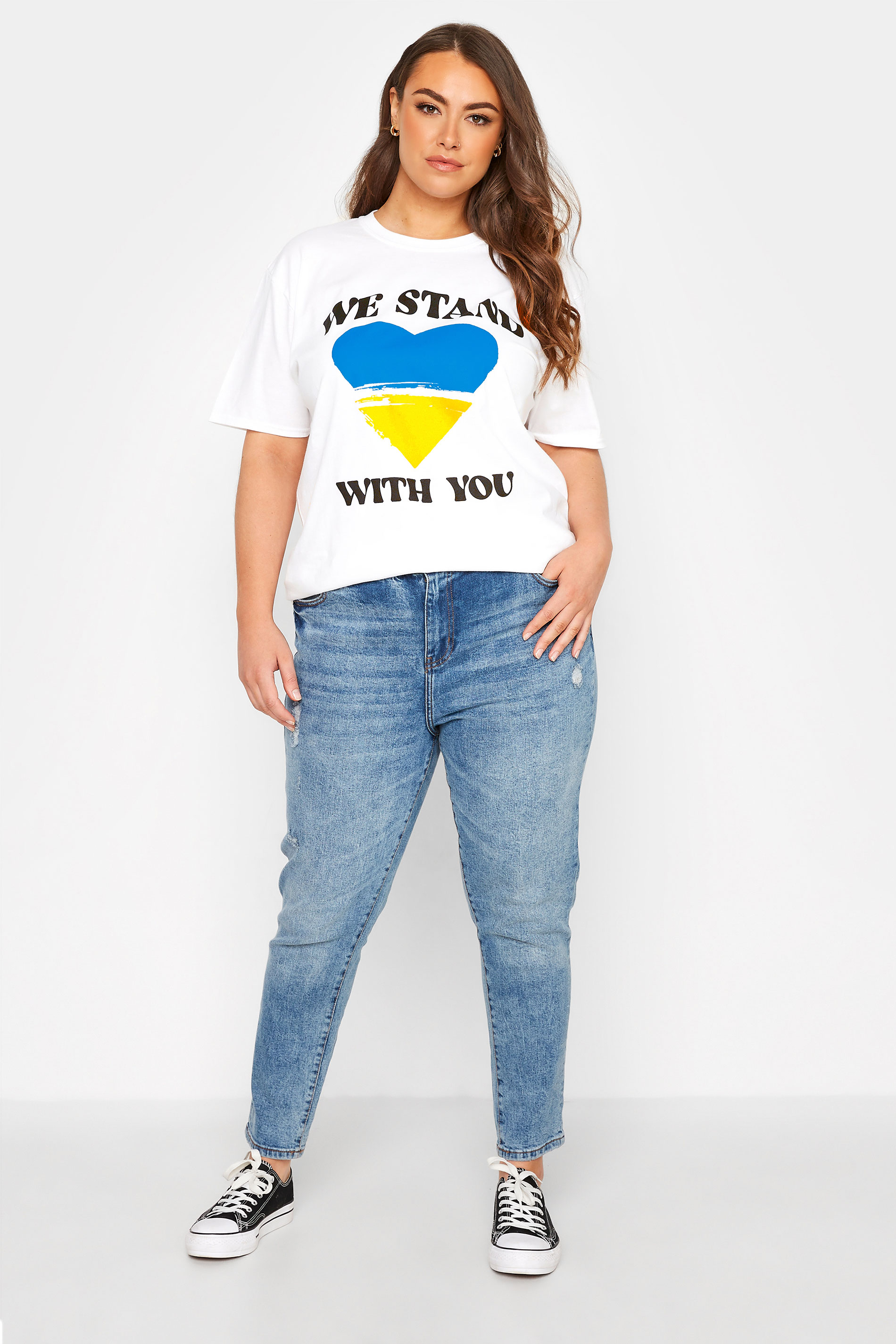 Grande taille  Tops Grande taille  T-Shirts | T-Shirt We Stand With You 100% des dons en soutien à la crise Ukrainienne - KP05182