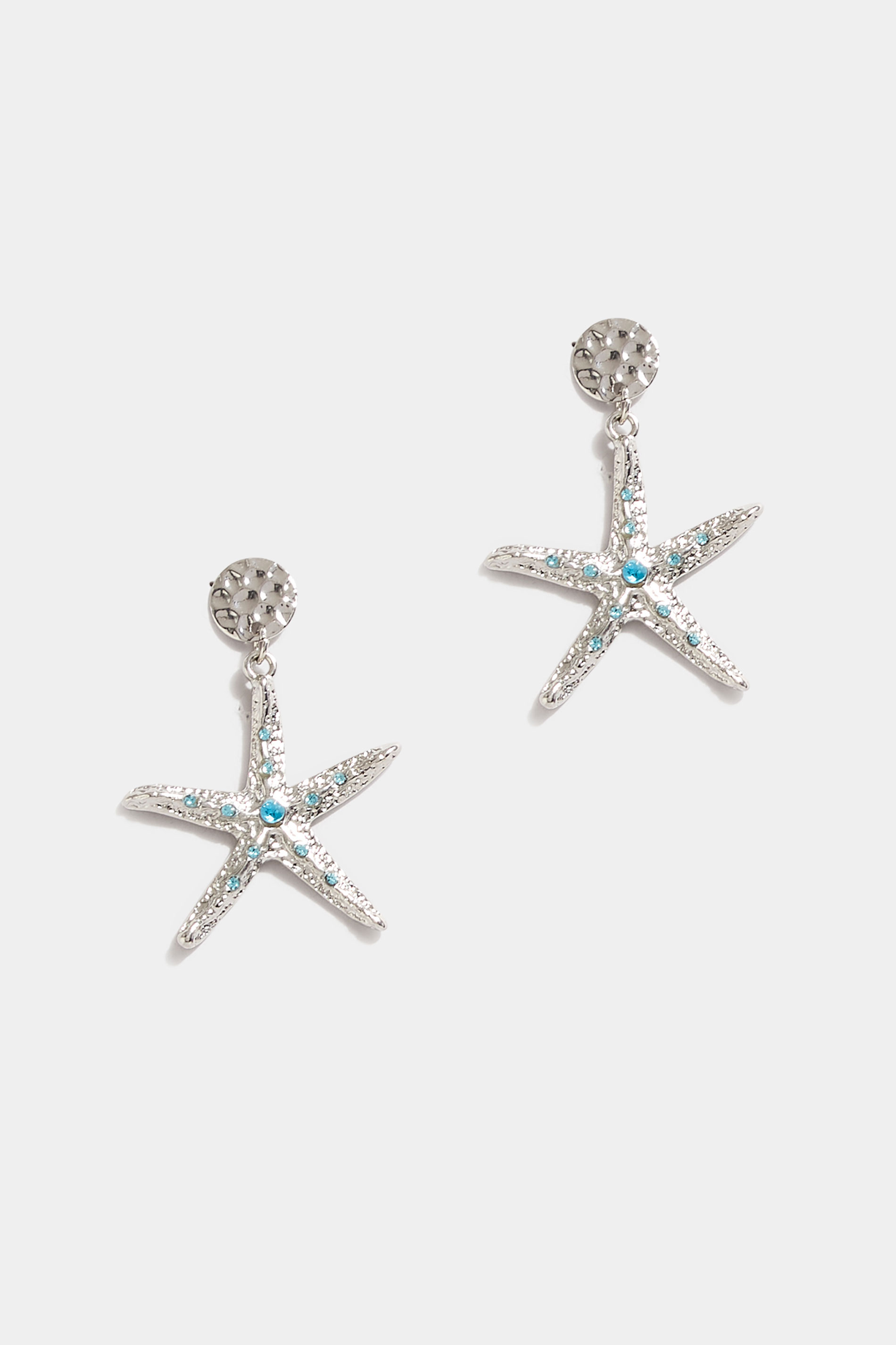 Silver Starfish Drop Earrings 1