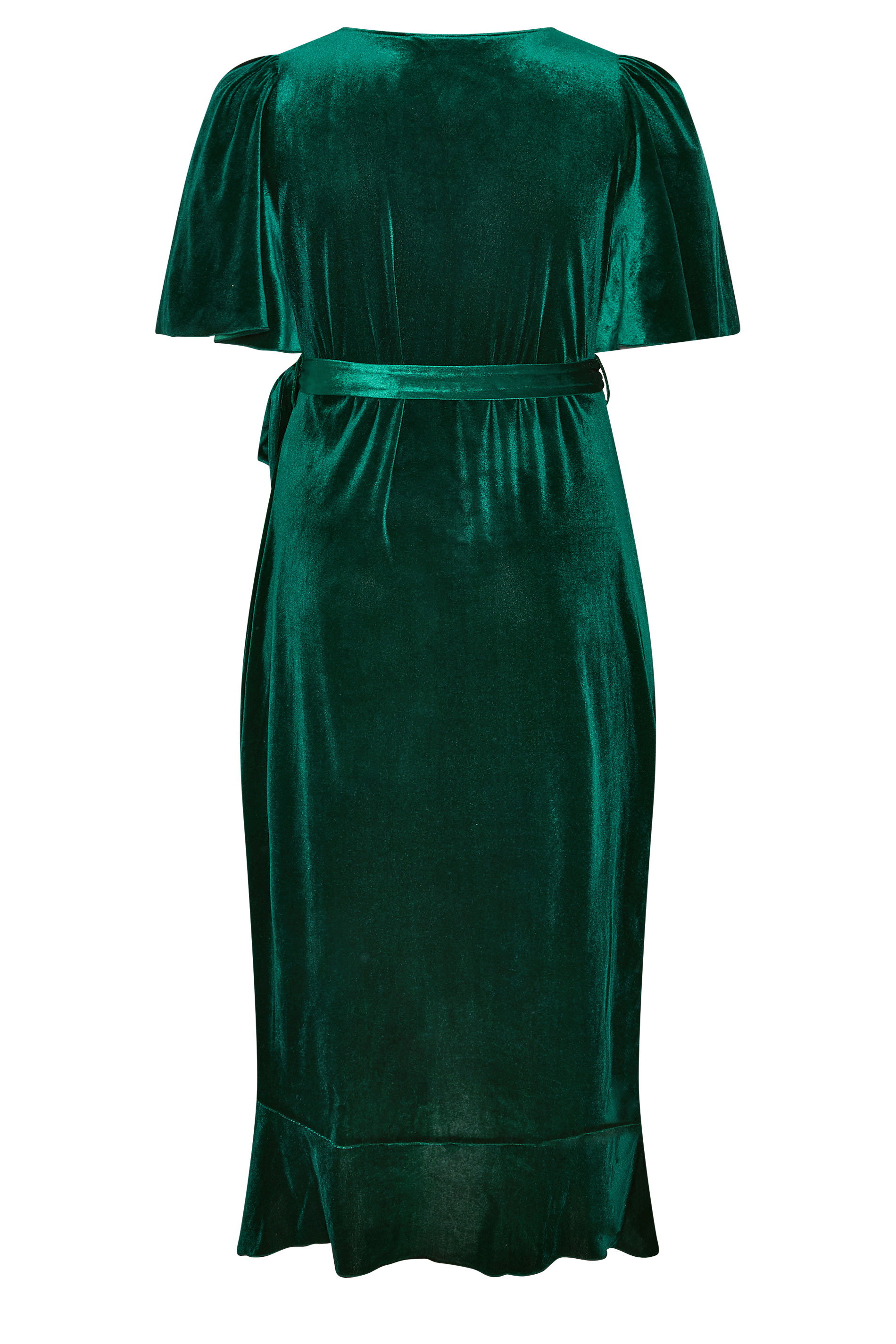 green velvet knee length dress Yours London Women's Plus Size Wrap Size 10 40AS