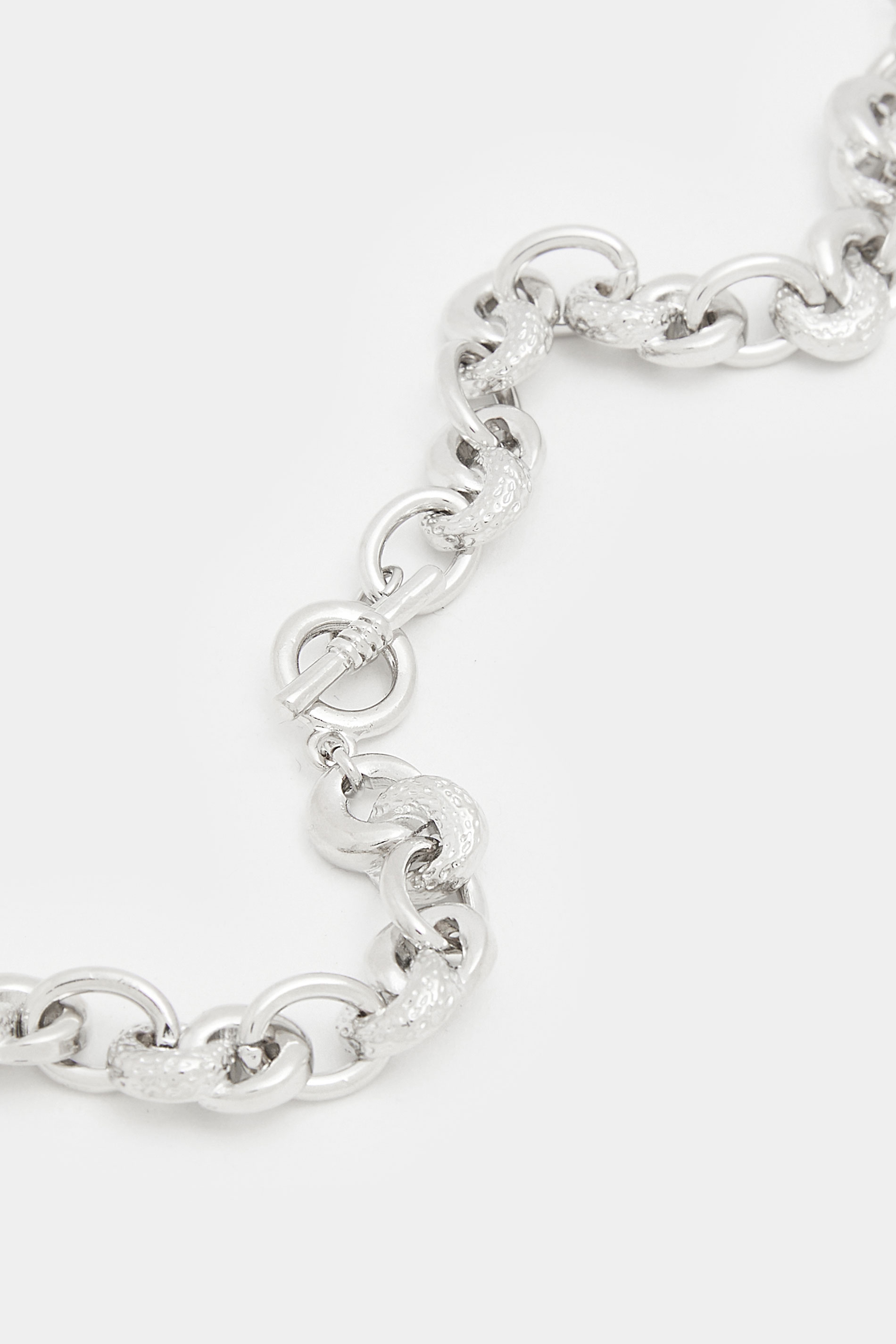 Textured Circle Link Bracelet | Yours Clothing 2