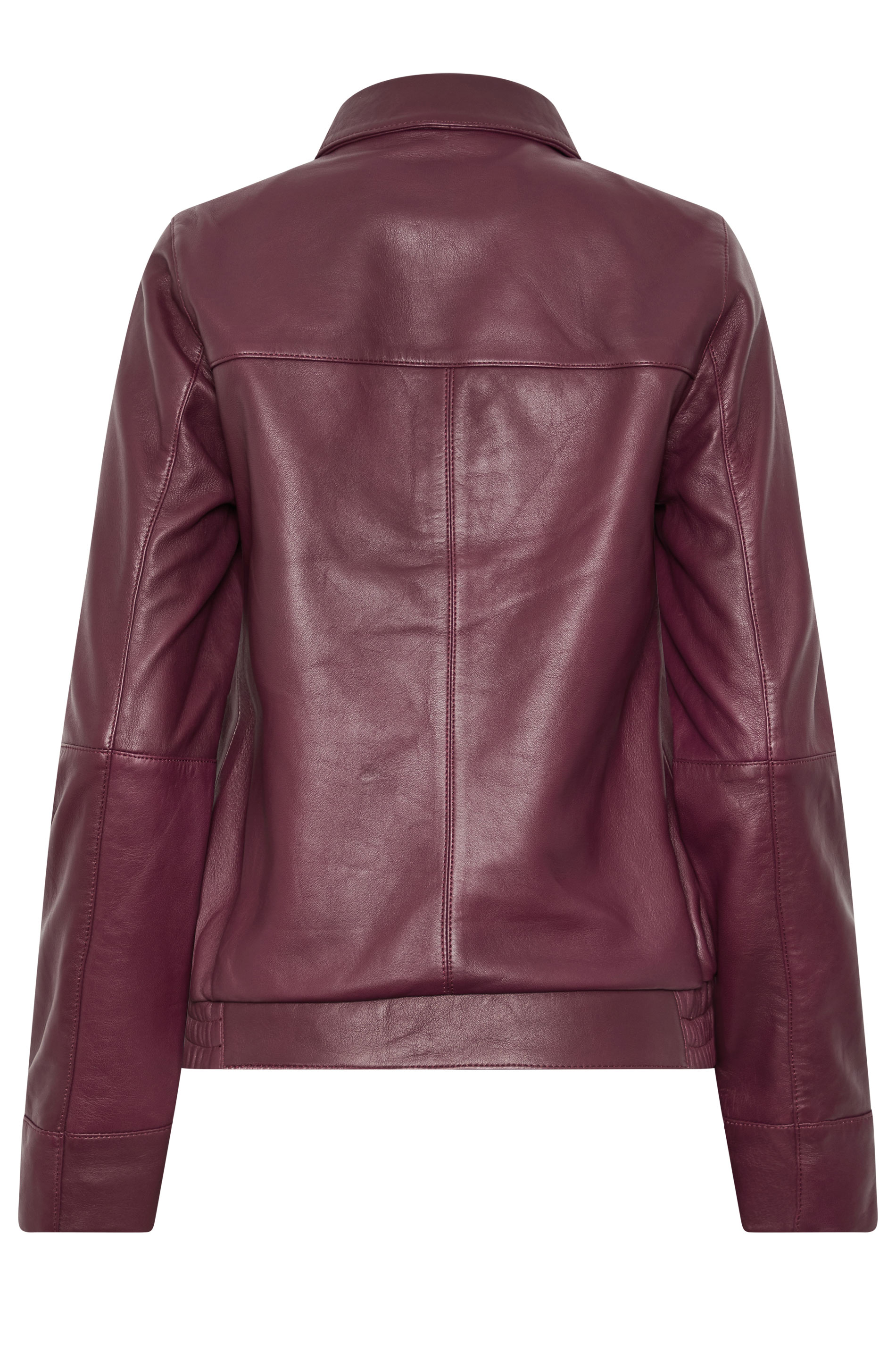 LTS PREMIUM Tall Women's Burgundy Red Leather Bomber Jacket | Long Tall Sally 2