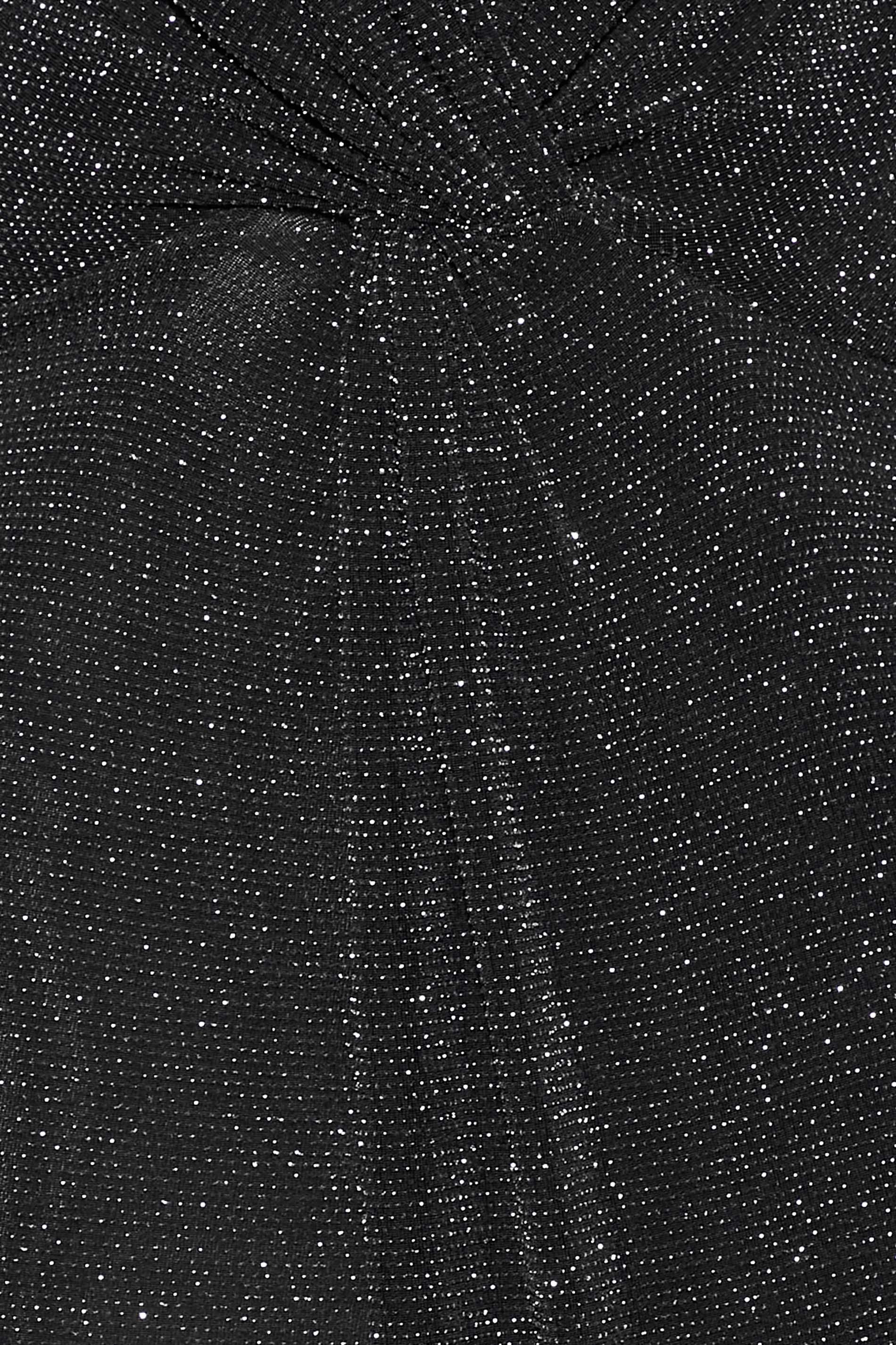 LTS Tall Women's Black & Silver Glitter Wrap Midi Dress | Long Tall Sally 1