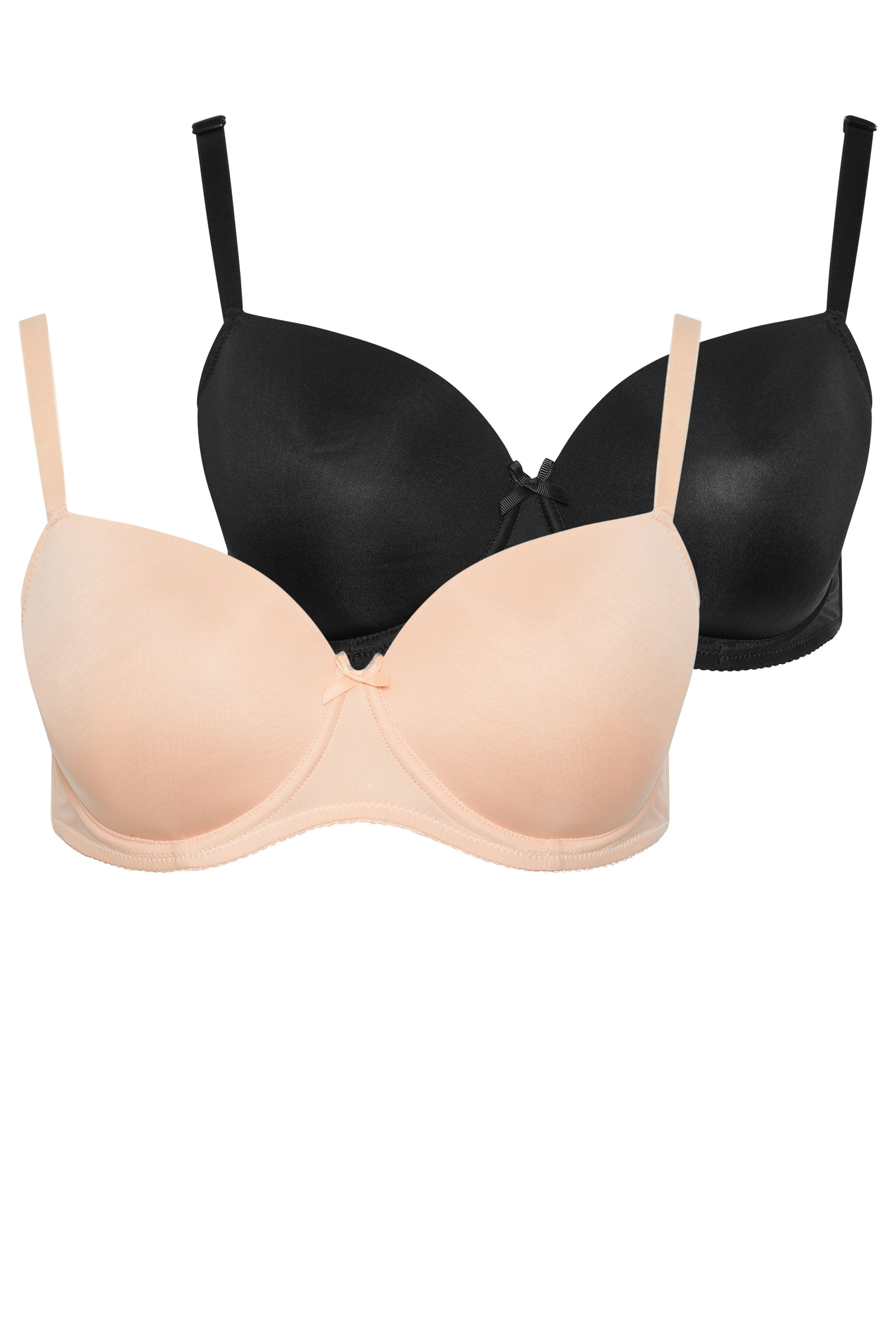 YOURSET 2 PACK Plus Size Black T-Shirt Bras | Yours Clothing 3