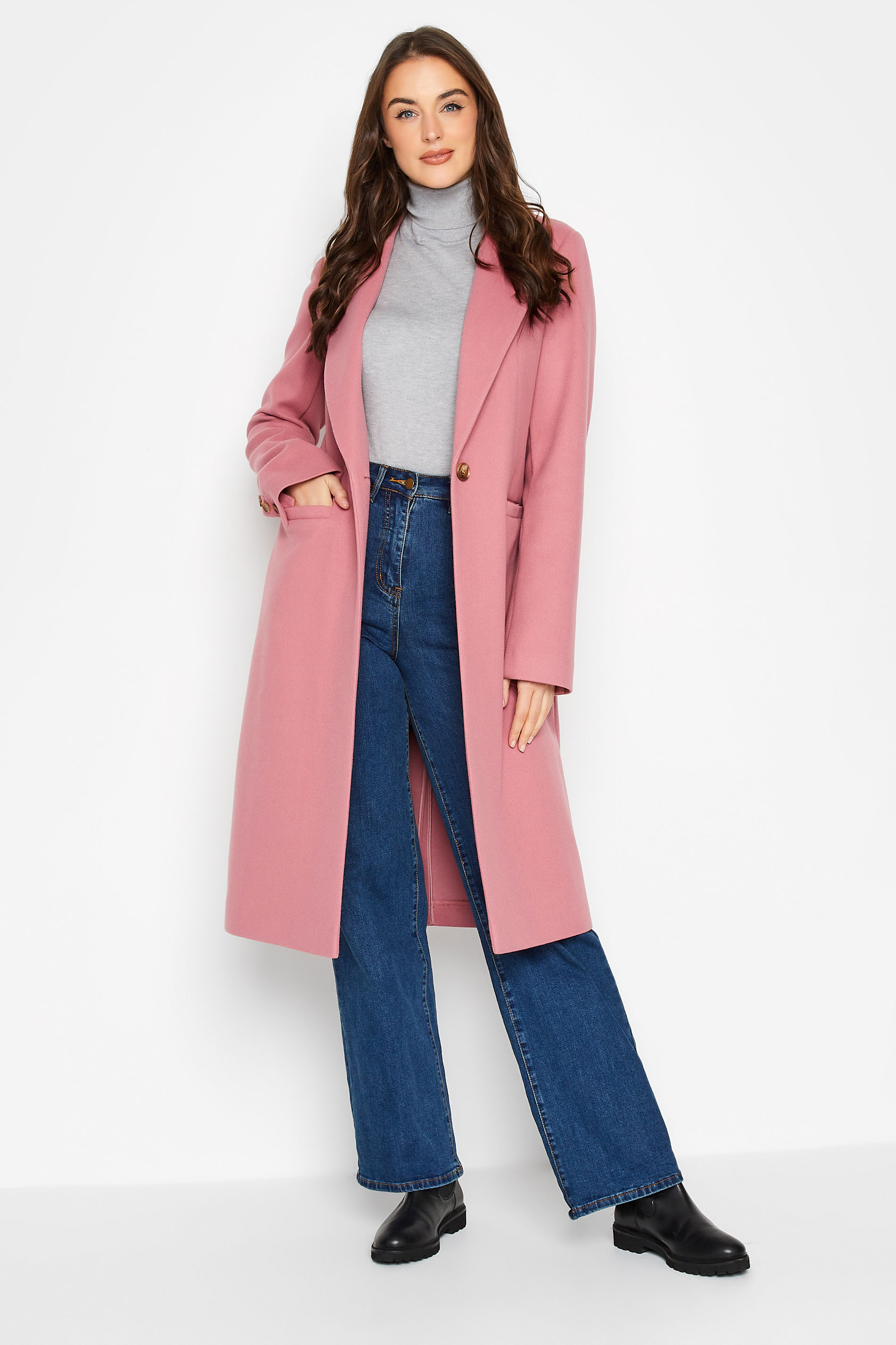 LTS Tall Women's Blush Pink Midi Formal Coat | Long Tall Sally 1