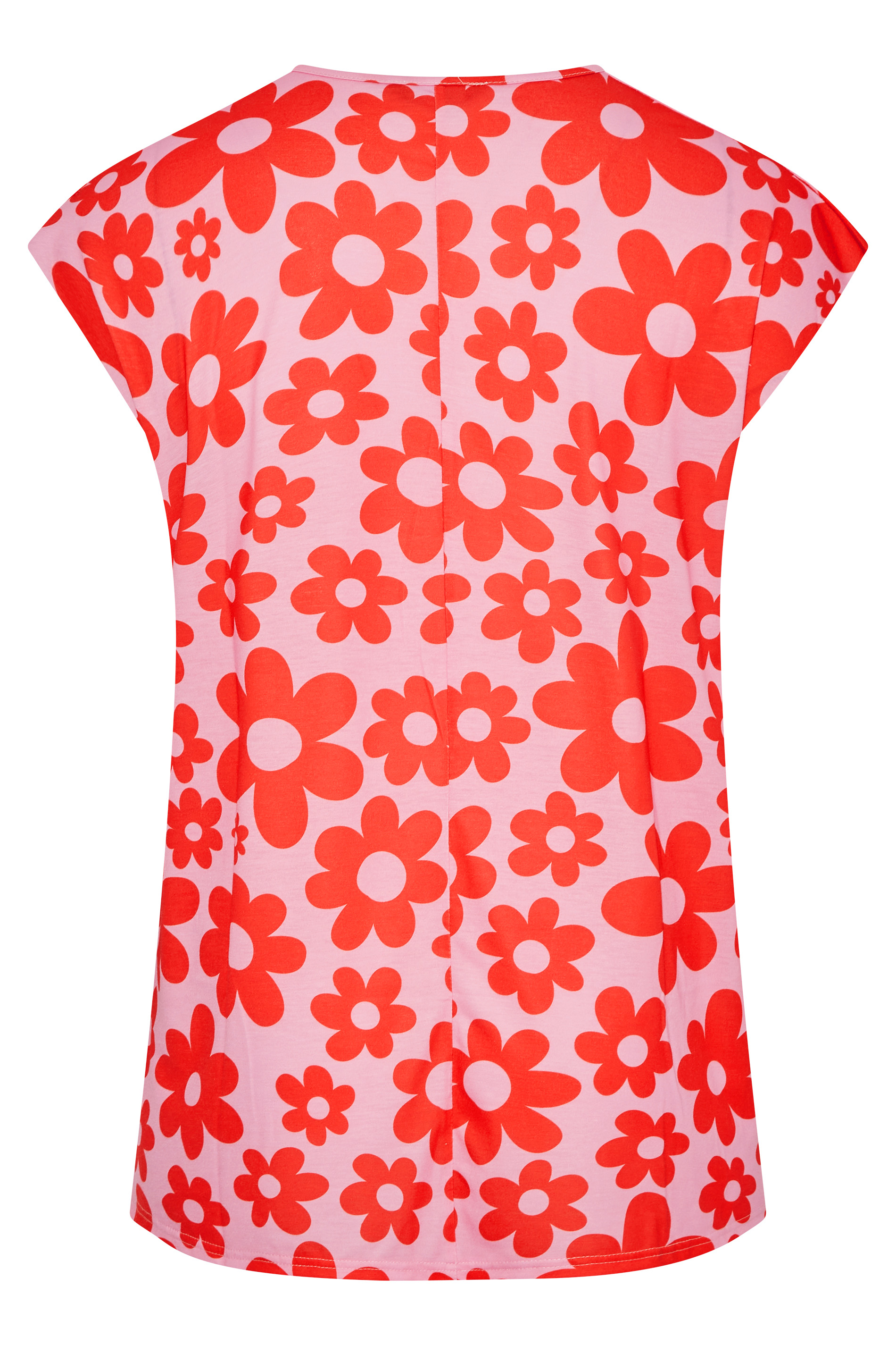 Grande taille  Tops Grande taille  Tops Jersey | LIMITED COLLECTION - T-Shirt Rétro Rose Floral Rouge - RJ23503