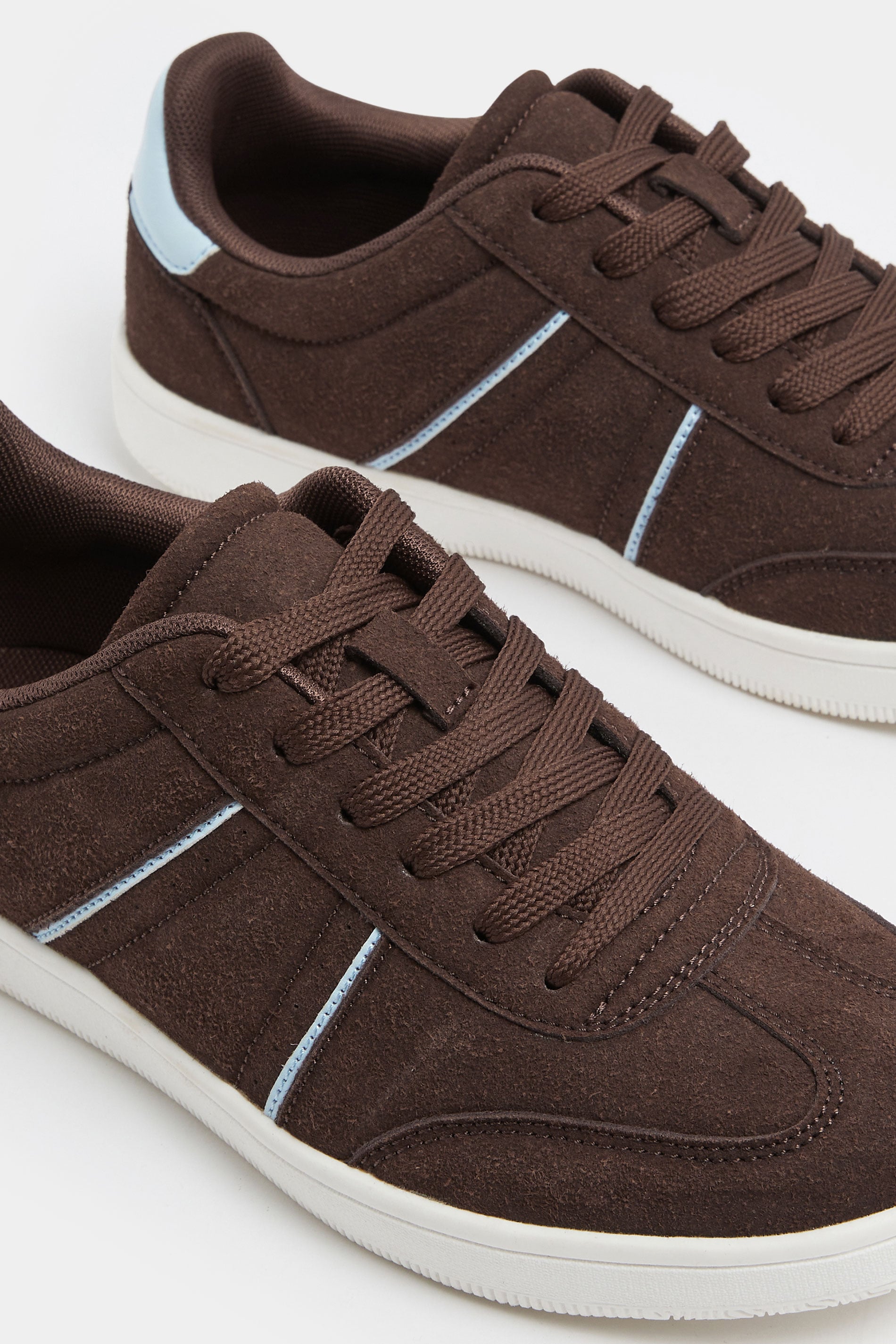 Chocolate Brown Panelled Trainers In Extra Wide EEE Fit | Yours Clothing 5