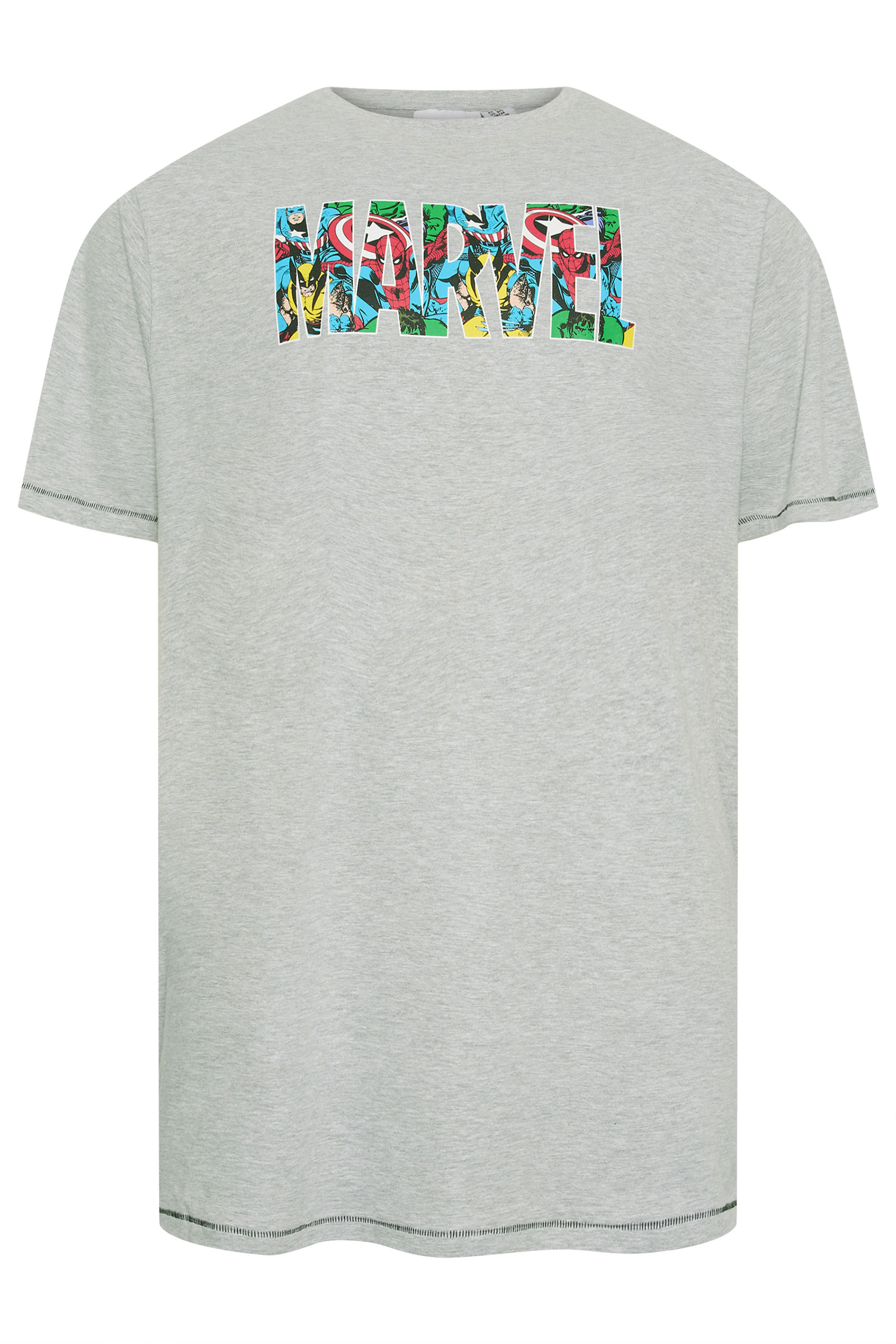D555 Big & Tall Grey Marvel T-Shirt | BadRhino 3