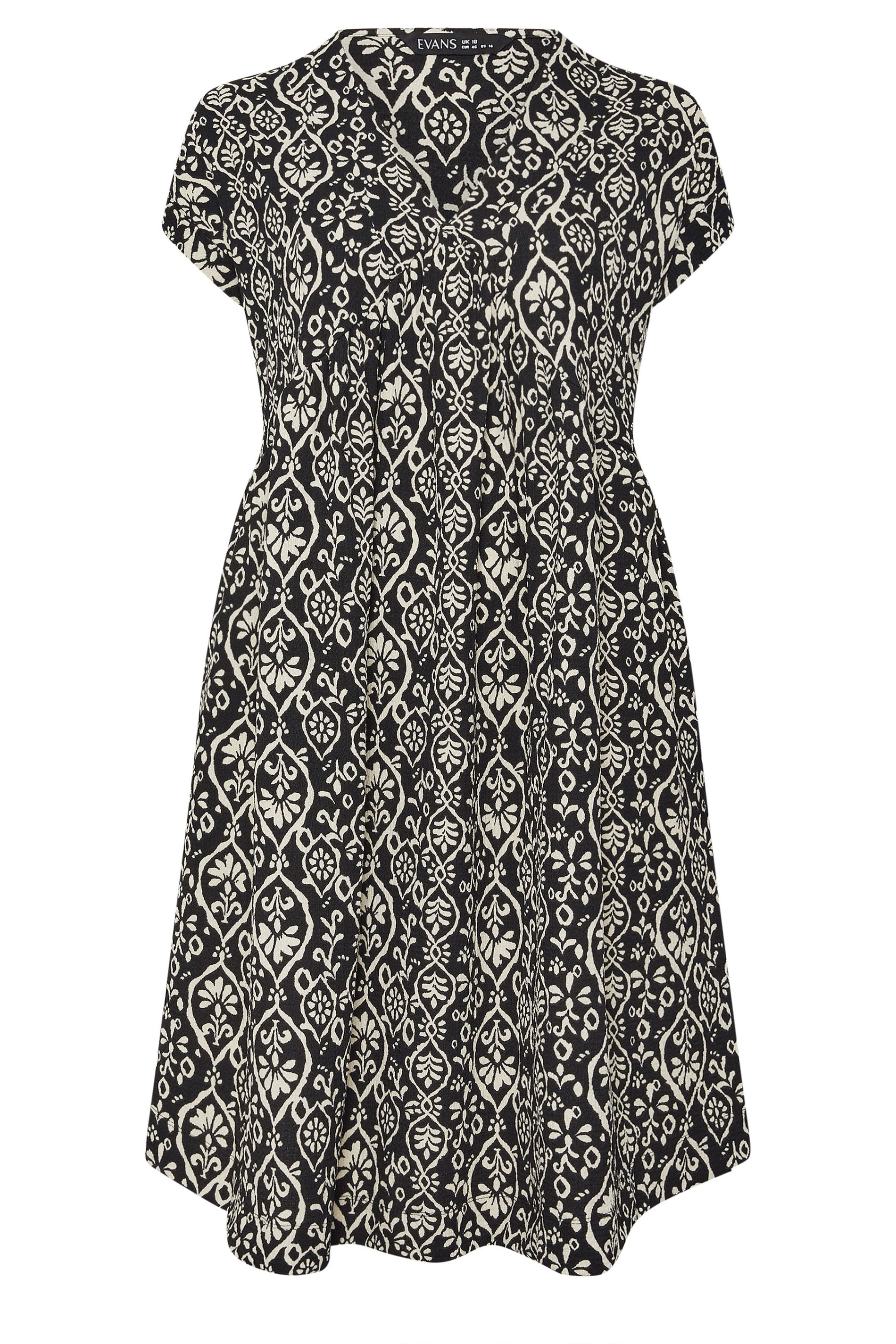 EVANS Curve Black Ikat Mini Dress 5