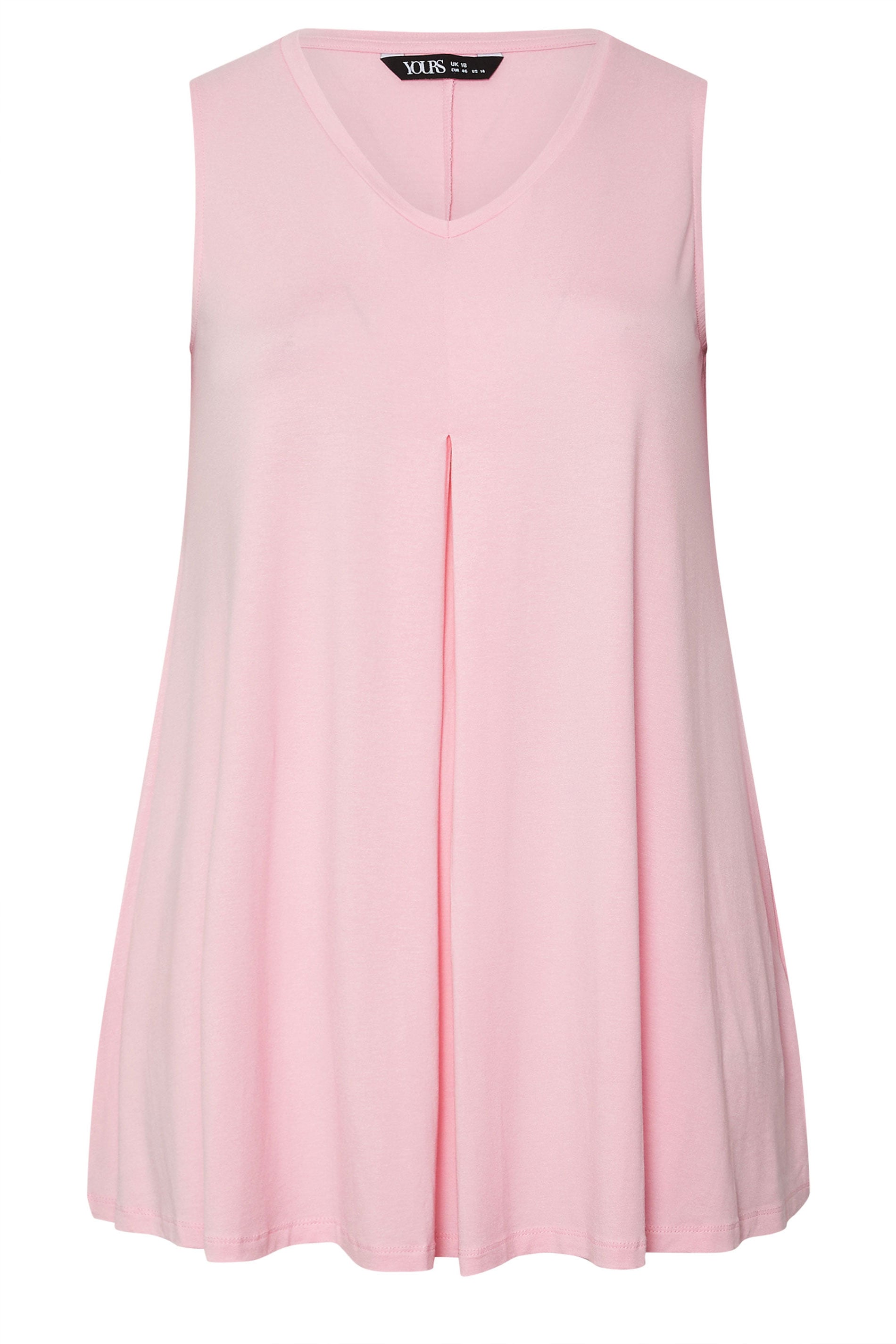 YOURS Plus Size Light Pink Pleat Front Vest Top | Yours Clothing 5