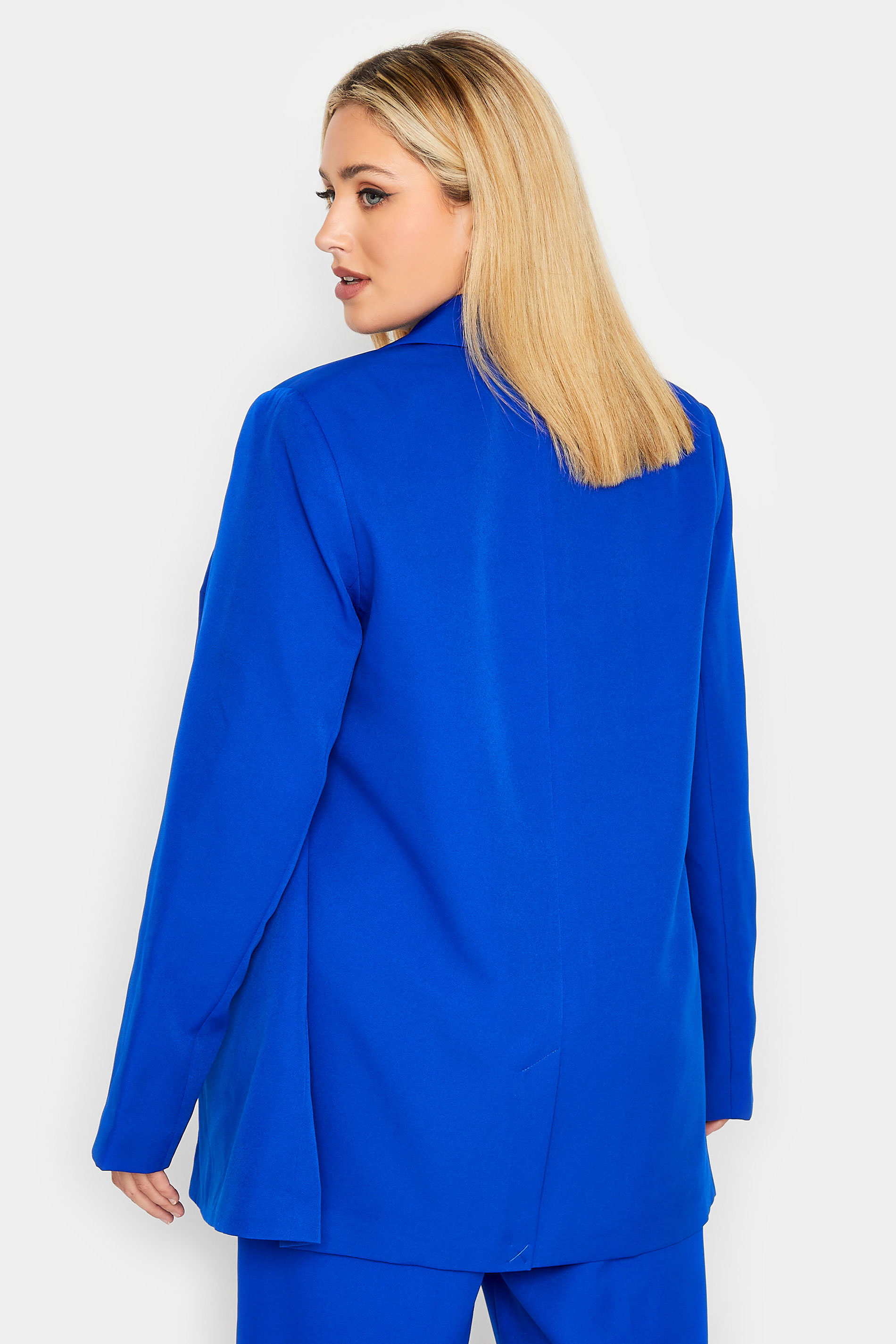 Plus Size Cobalt Blue Tailored Blazer | Yours Clothing 3