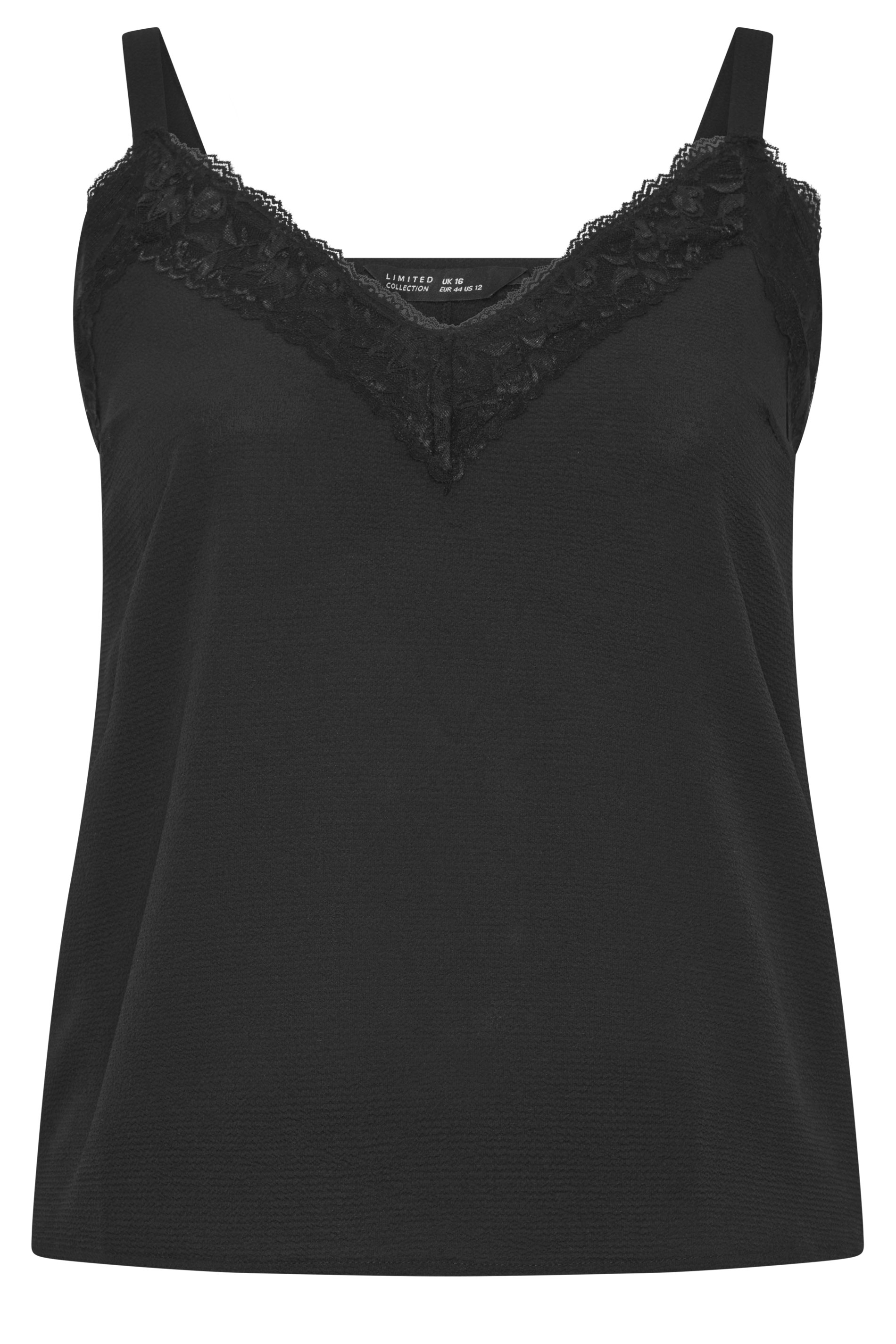 LIMITED COLLECTION Plus Size Black Lace Vest Top | Yours Clothing 5