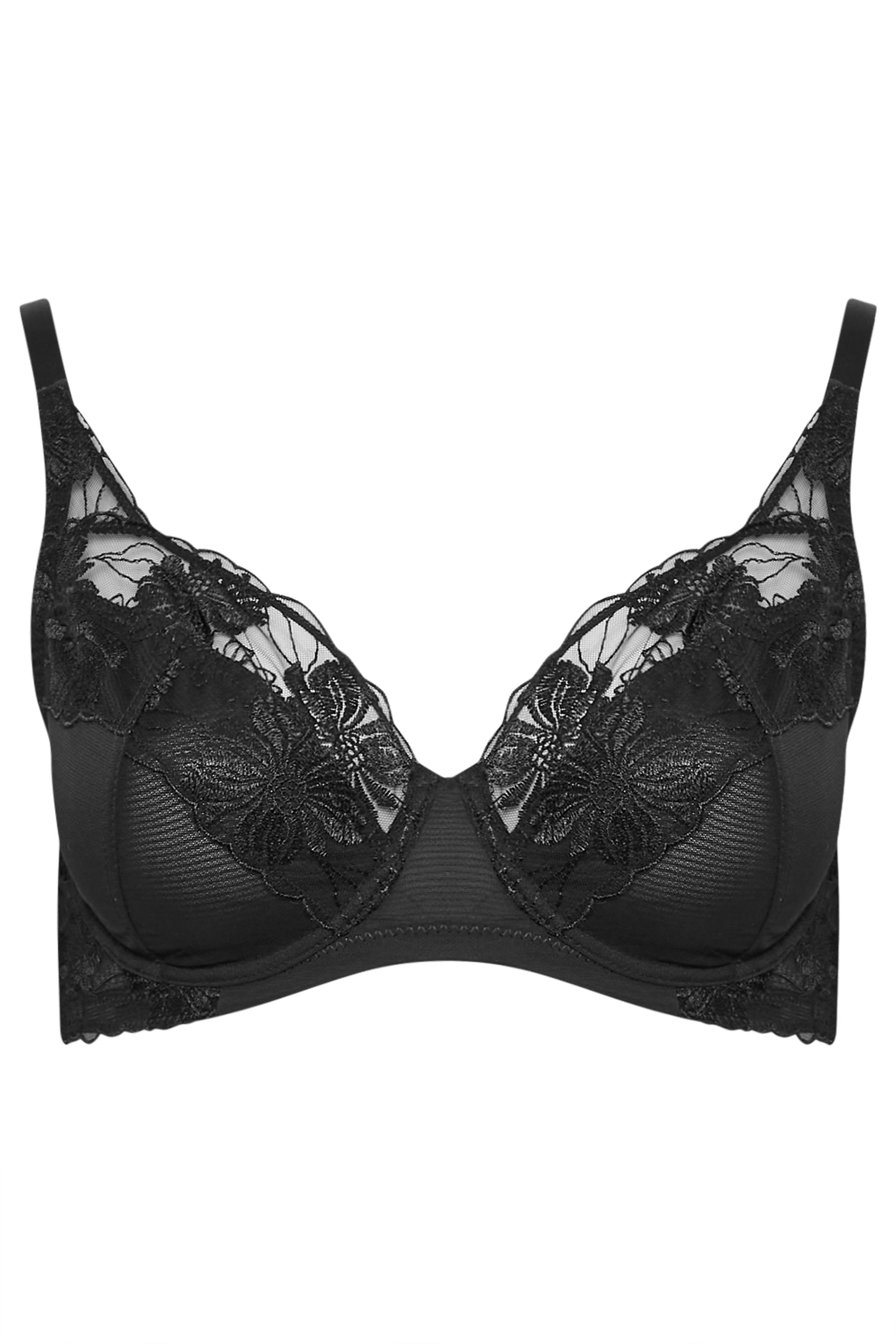 M&Co 2 PACK Purple & Black Floral Lace Trim Bra | M&Co 11
