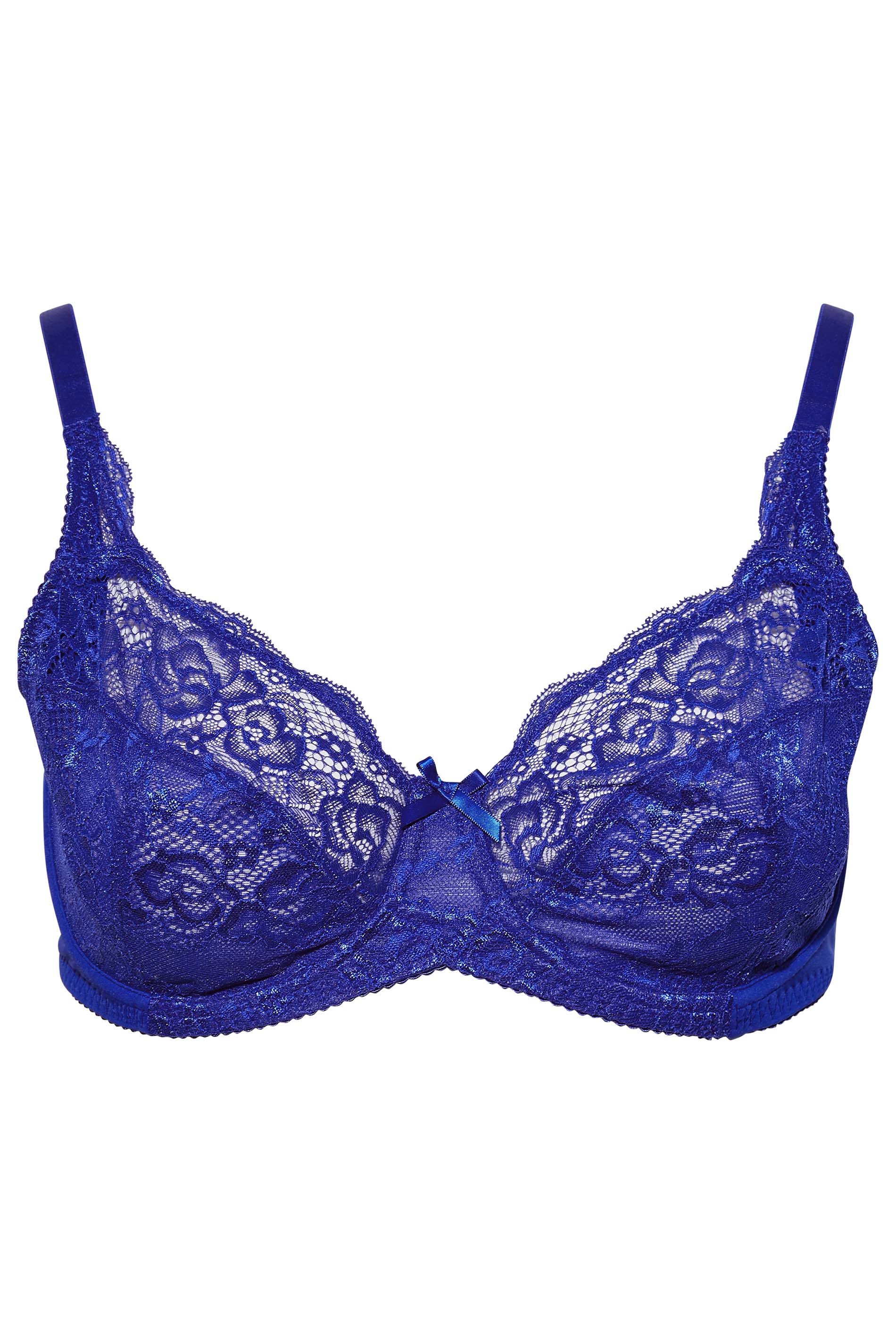 Buy Cobalt Blue Non Pad Plunge Floral Embroidered Bra from the Next UK  online shop