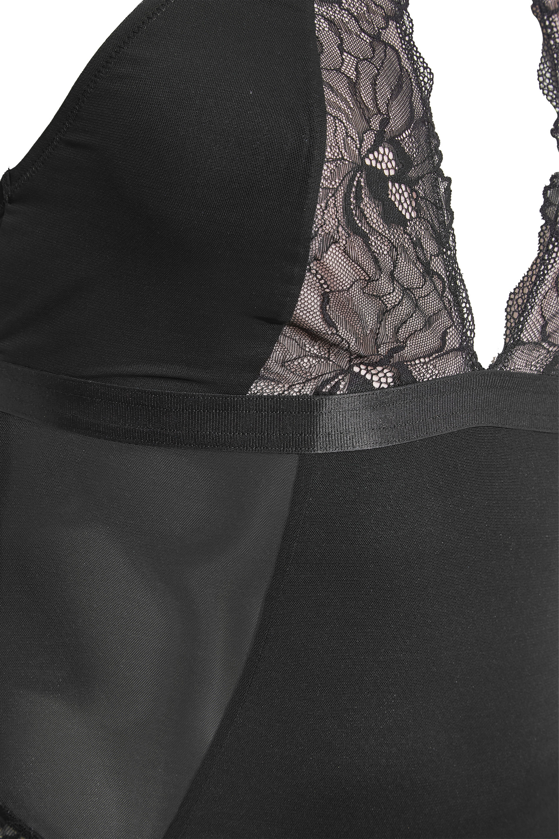 Plus Size Black Boudior Lace Halterneck Bodysuit | Yours Clothing 3