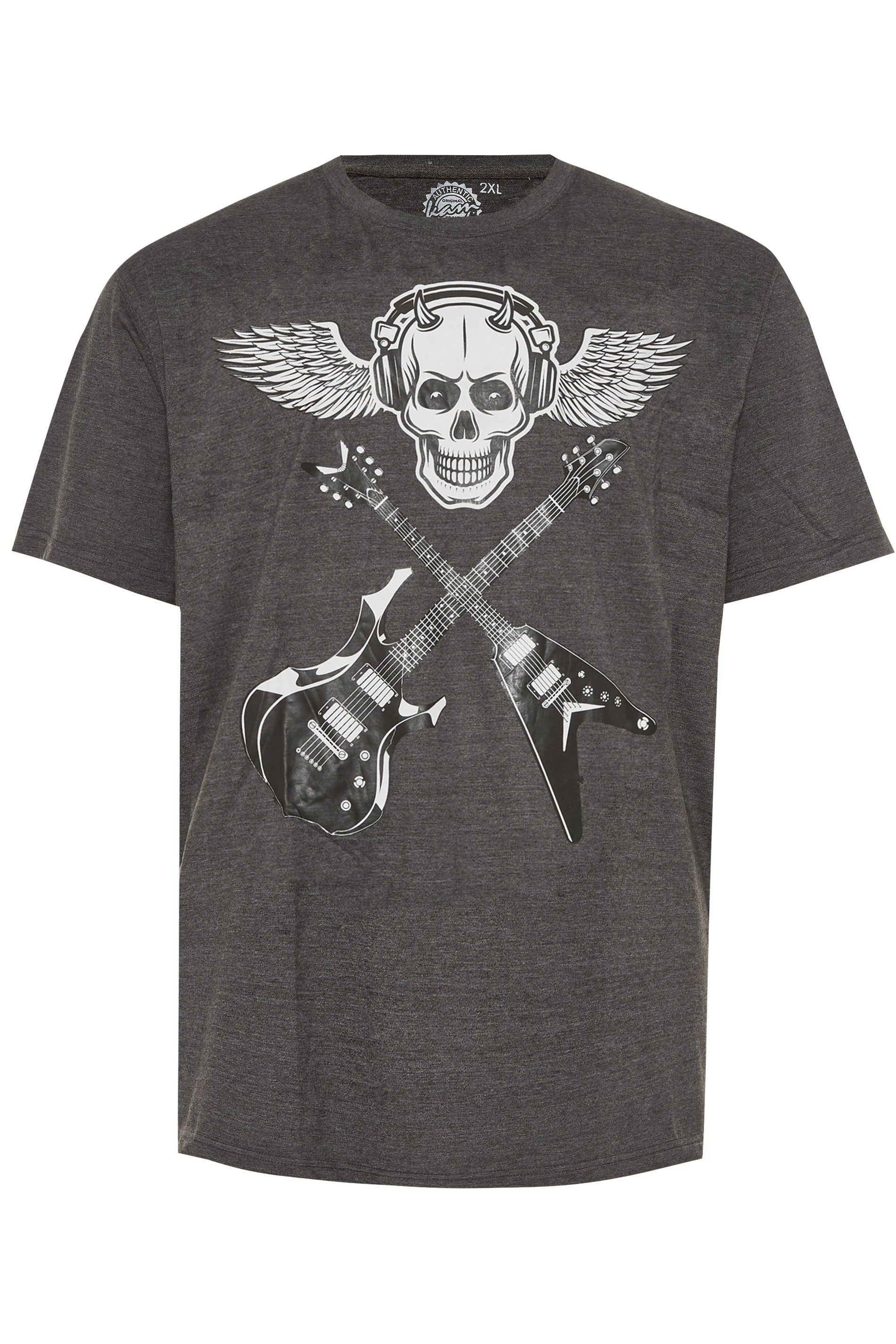 KAM Grey Skull Guitars T-Shirt | BadRhino