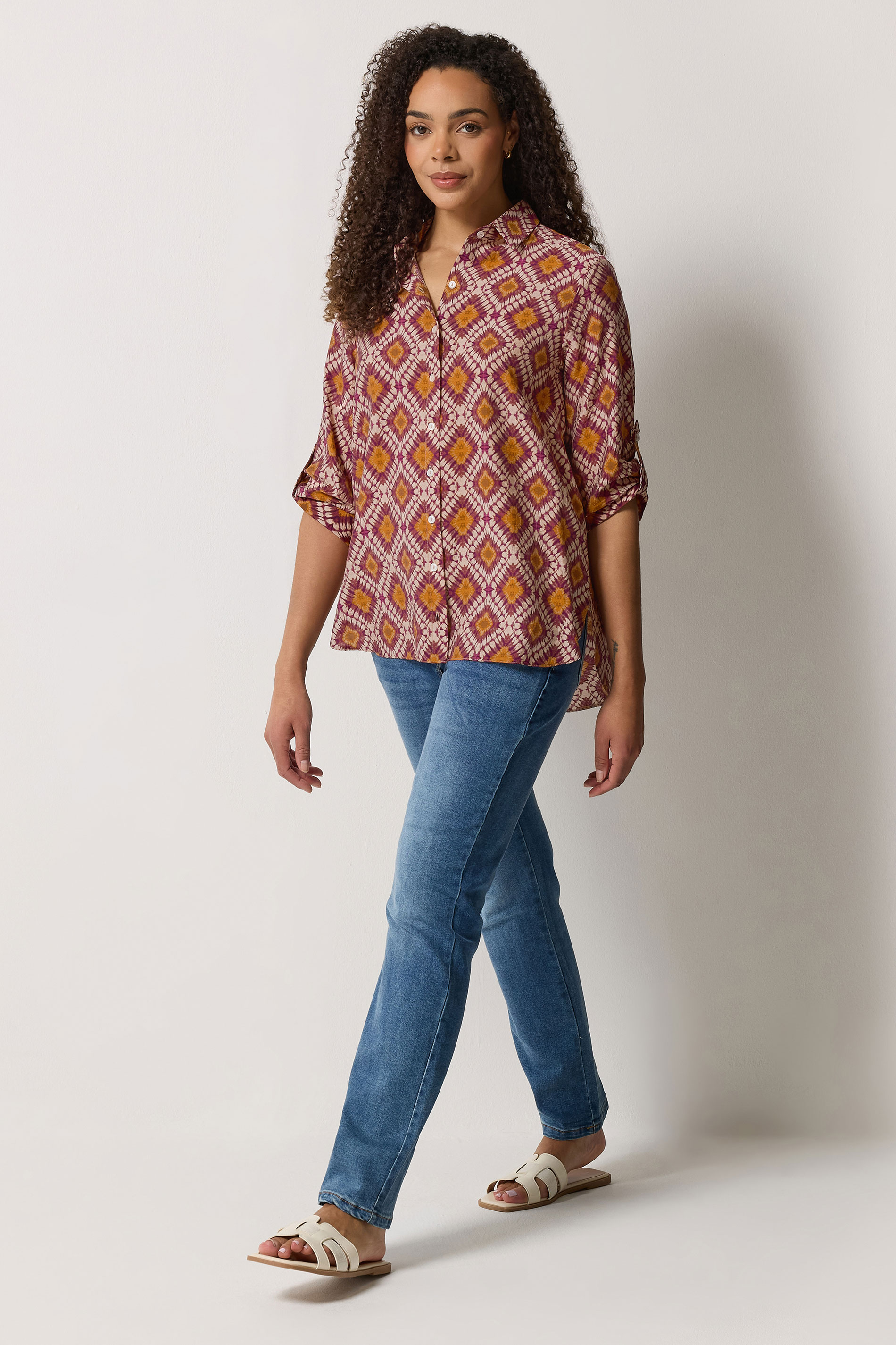 M&Co Orange Abstract Print Shirt | M&Co 1