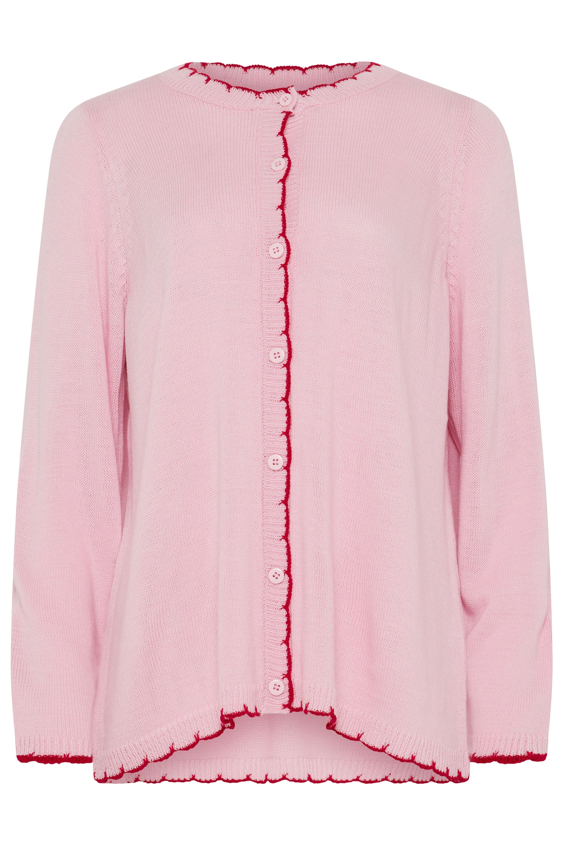 YOURS Plus Size Pink Scallop Edge Cardigan | Yours Clothing 5