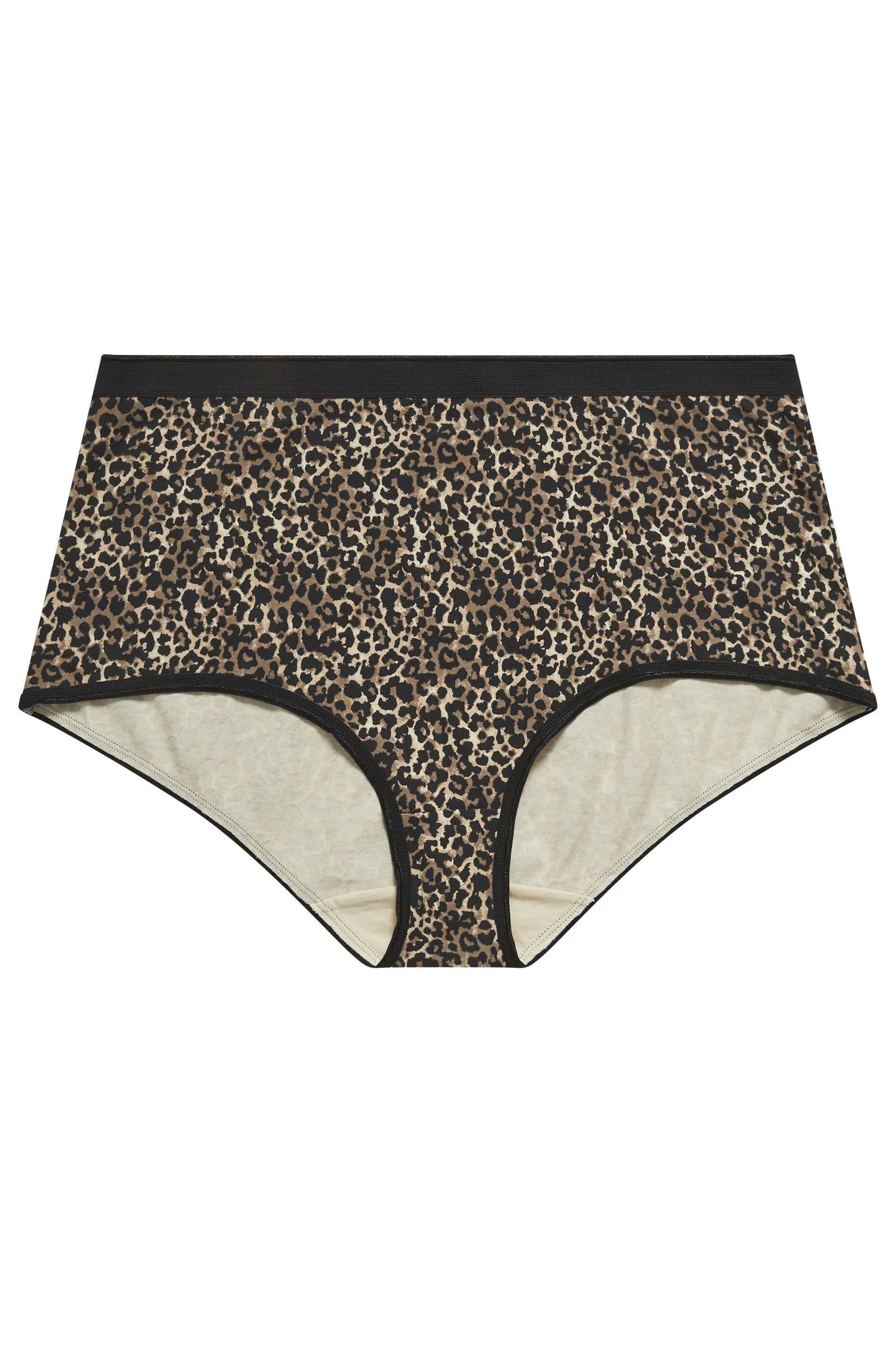 YOURSET 5 PACK Plus Size Natural Brown Animal Heart High Waisted Full Briefs | Yours Clothing 6