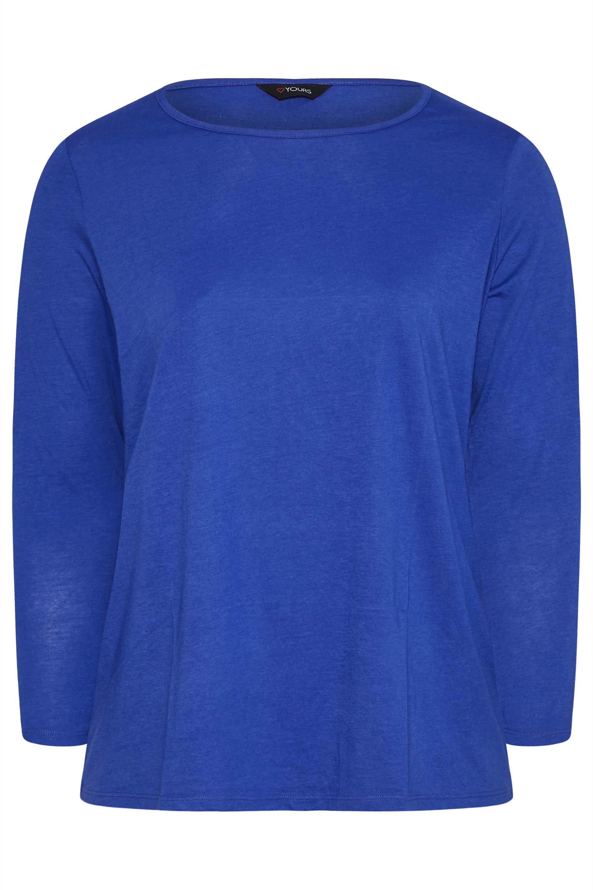 Volwassen Wat dan ook opleiding Plus Size Cobalt Blue Long Sleeve T-Shirt | Yours Clothing