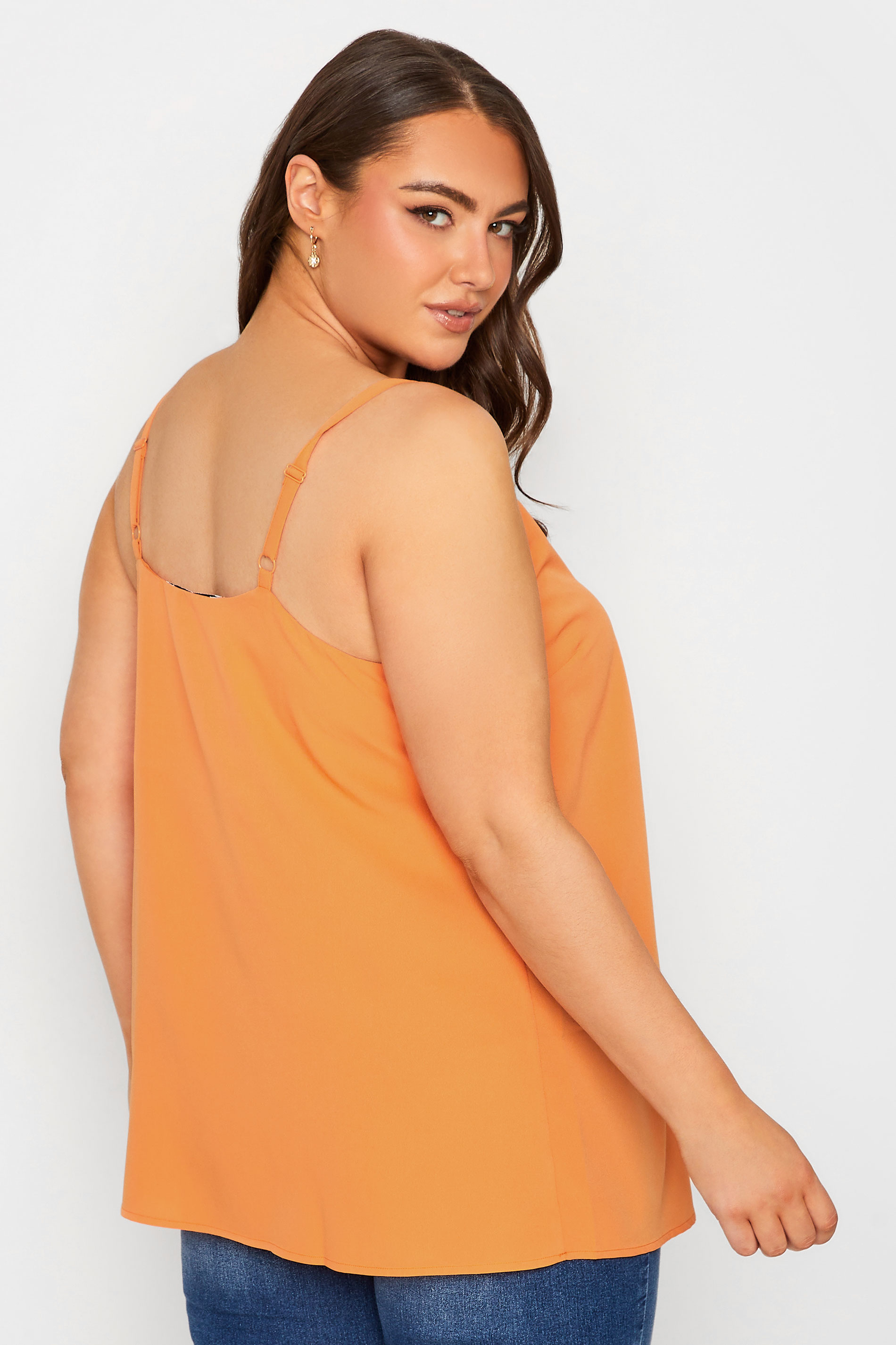 YOURS Curve Plus Size Orange Cami Vest Top | Yours Clothing  3