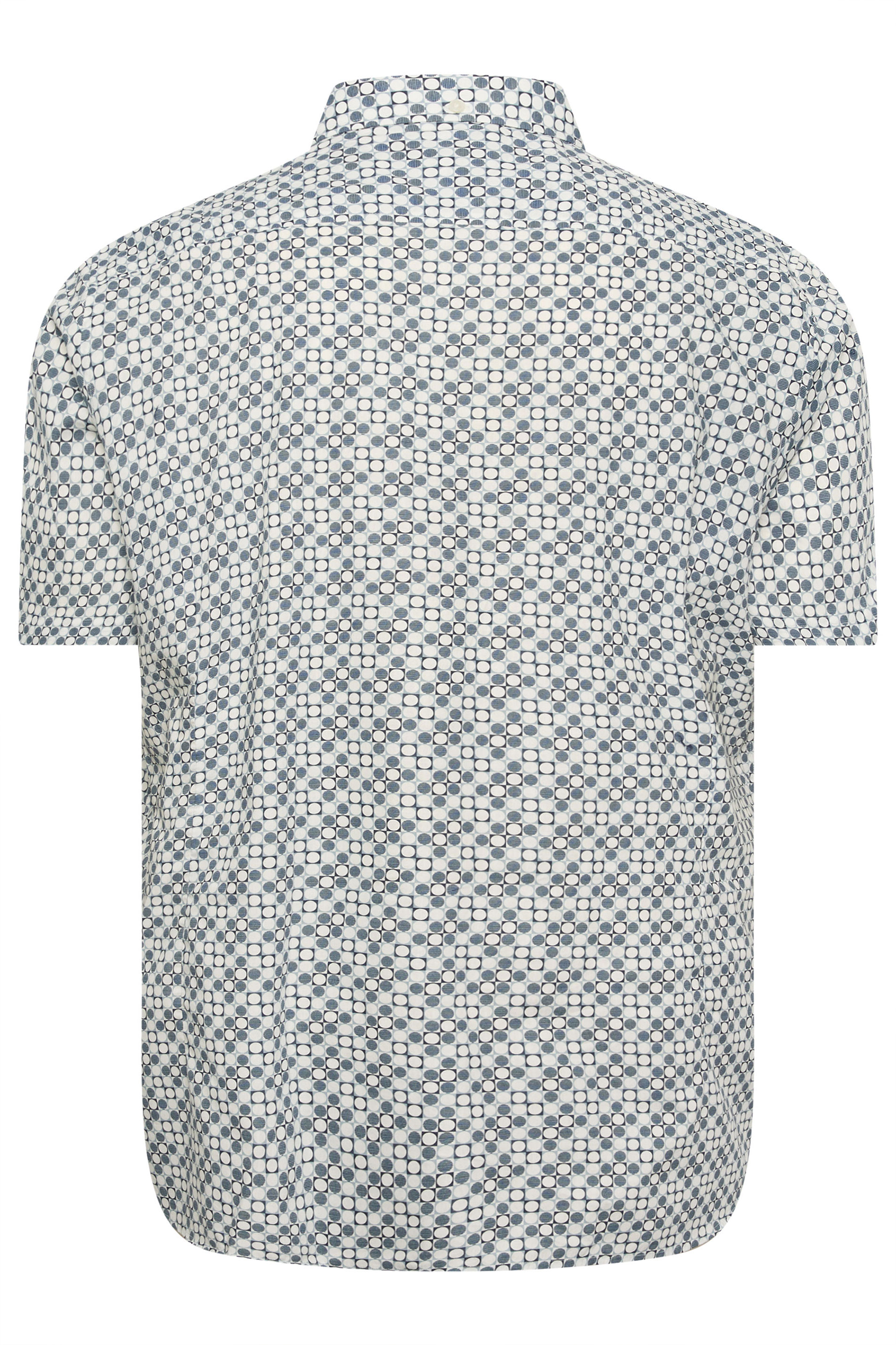 BEN SHERMAN Big & Tall Light Blue Geometric Print Shirt | BadRhino 4