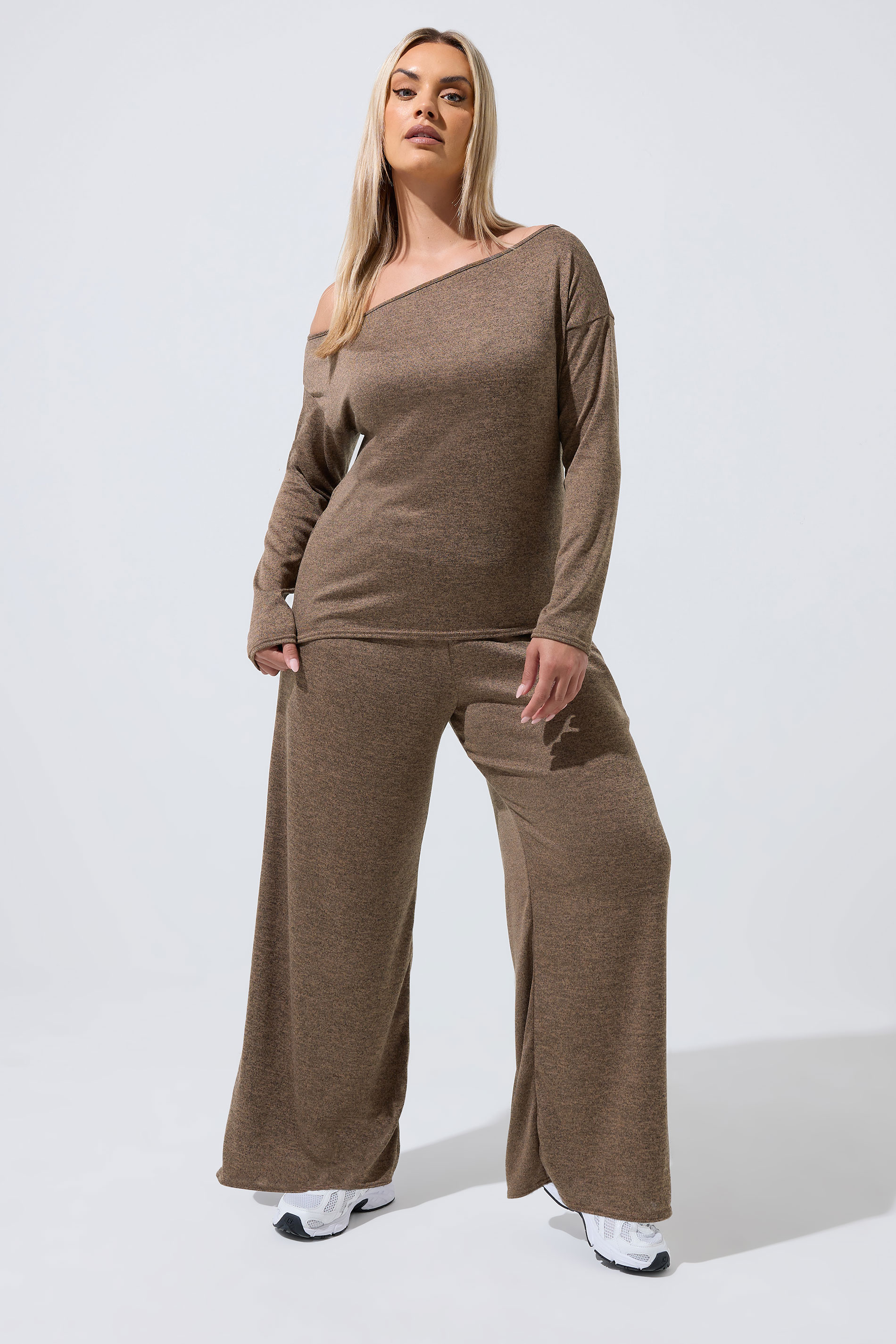 LIMITED COLLECTION Plus Size Natural Brown Wide Leg Trousers | Yours Clothing 3
