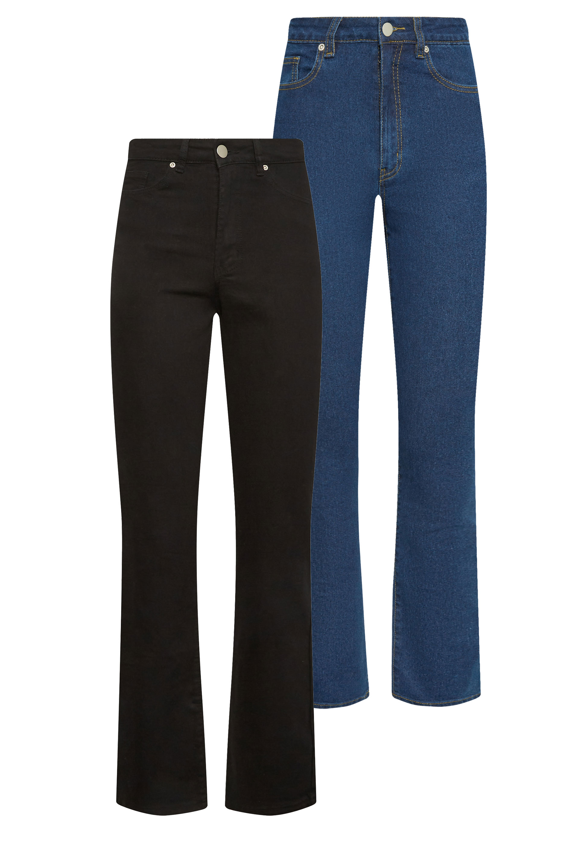 LTS Tall Women's 2 PACK Blue & Black Straight Leg Jeans | Long Tall Sally 3