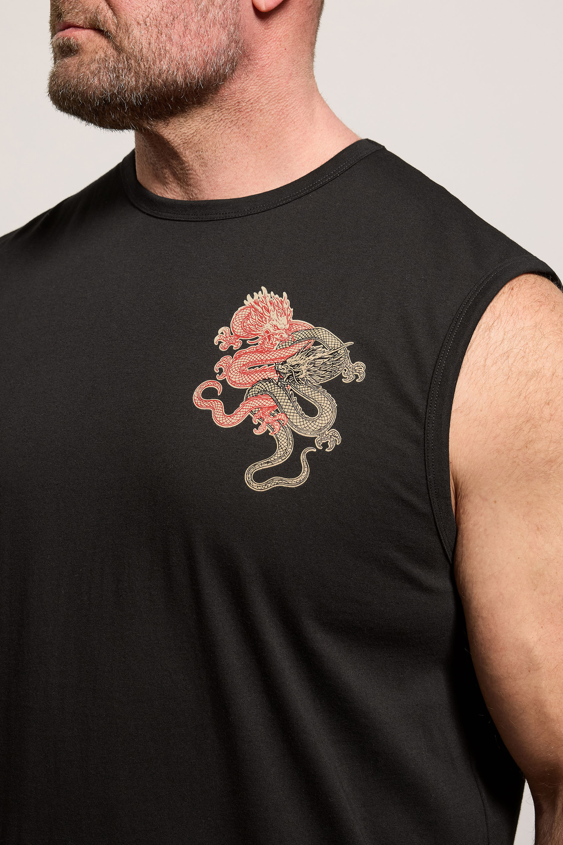 BadRhino Big & Tall Black Dragon Graphic Vest | BadRhino 5