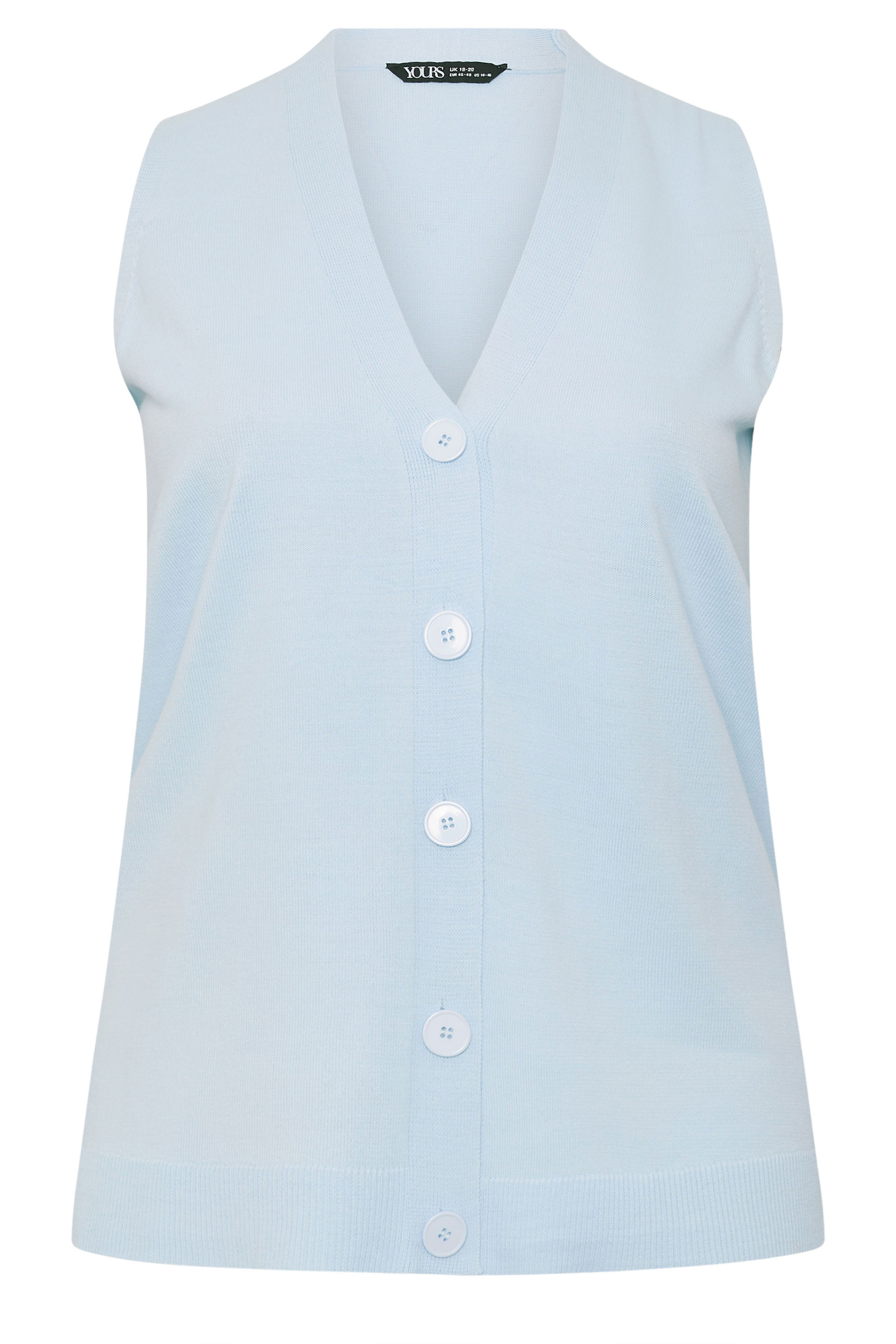 YOURS Plus Size Blue Knitted Waistcoat | Yours Clothing 5