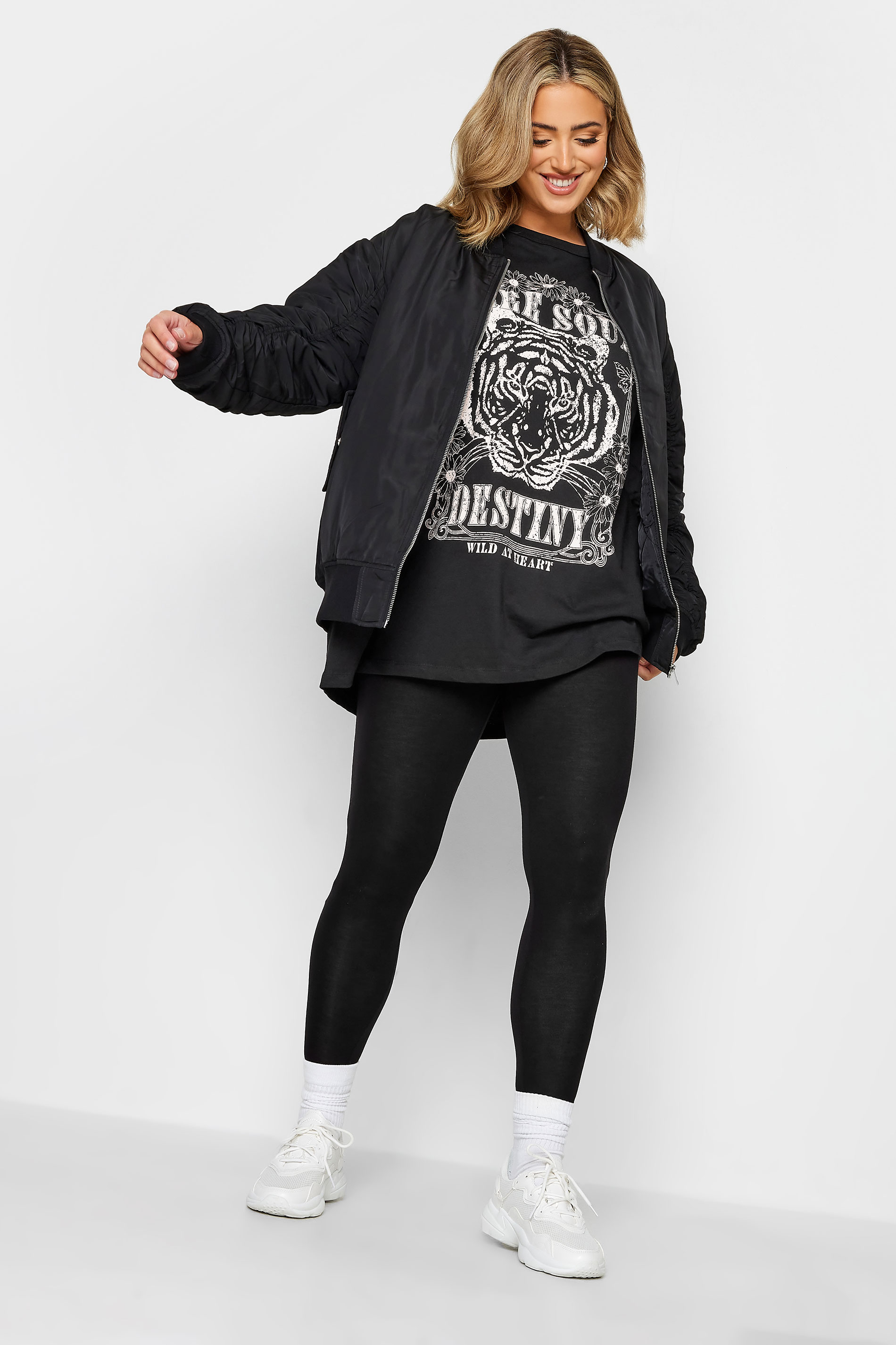 YOURS Plus Size Black Wild Tiger Boxy T-Shirt | Yours Clothing 3