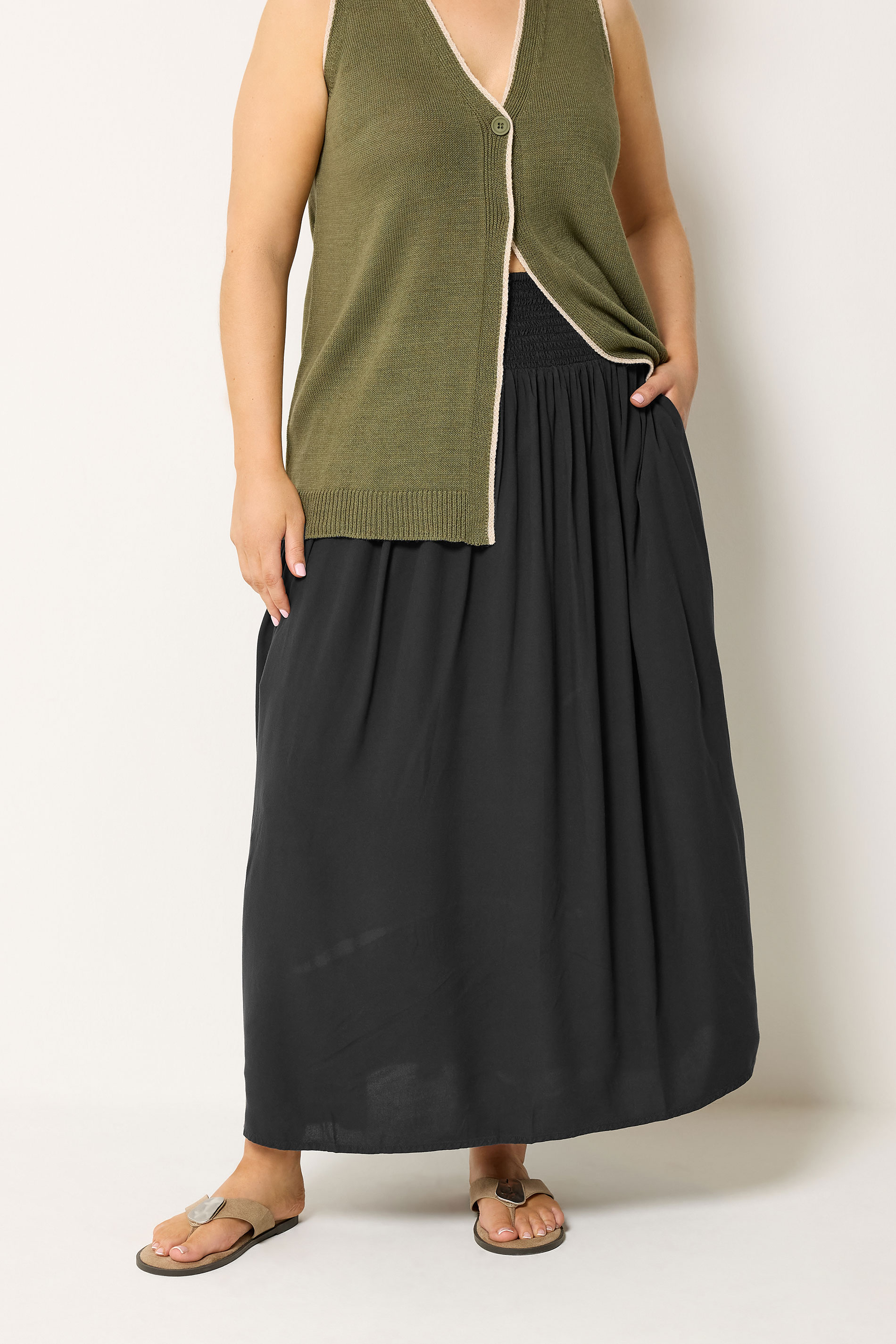 YOURS Plus Size Black Maxi Skirt | Yours Clothing 3