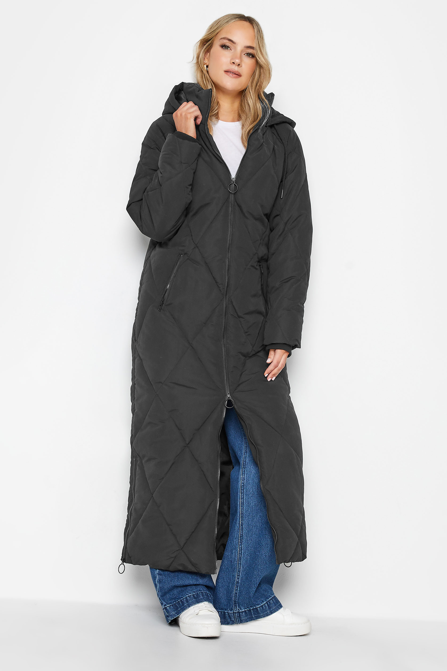 LTS Tall Women's Black Maxi Puffer Coat | Long Tall Sally 2