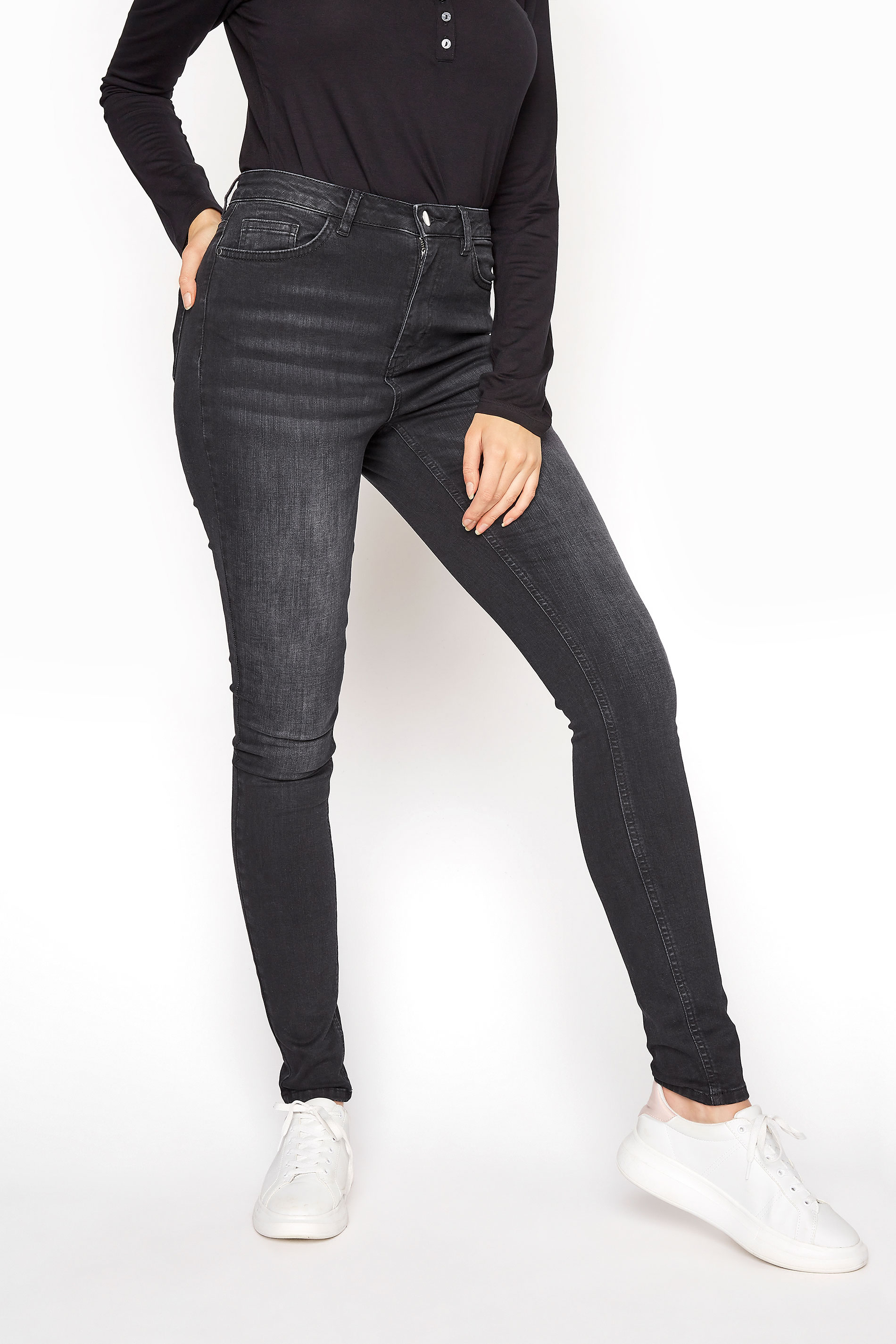 Washed Black Ultra Stretch Skinny Jeans | Long Tall Sally
