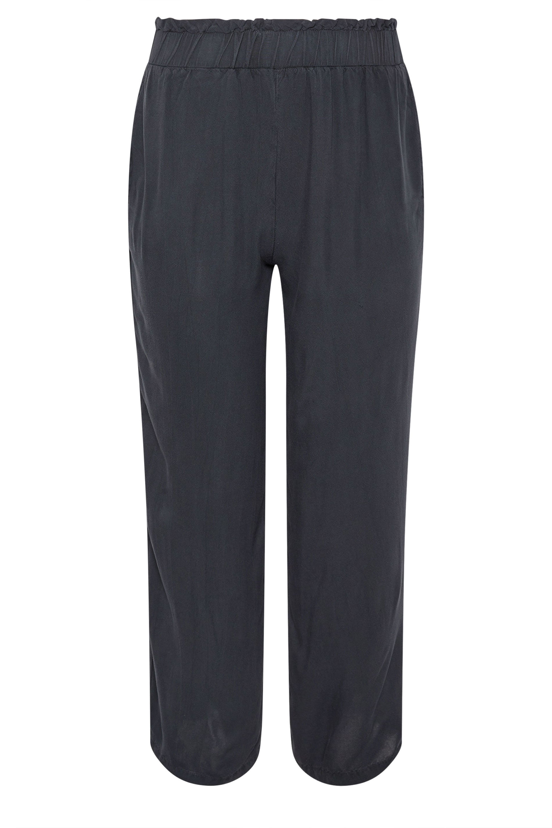 PixieGirl Petite Women's Black Acid Wash Wide Leg Trousers | PixieGirl 5
