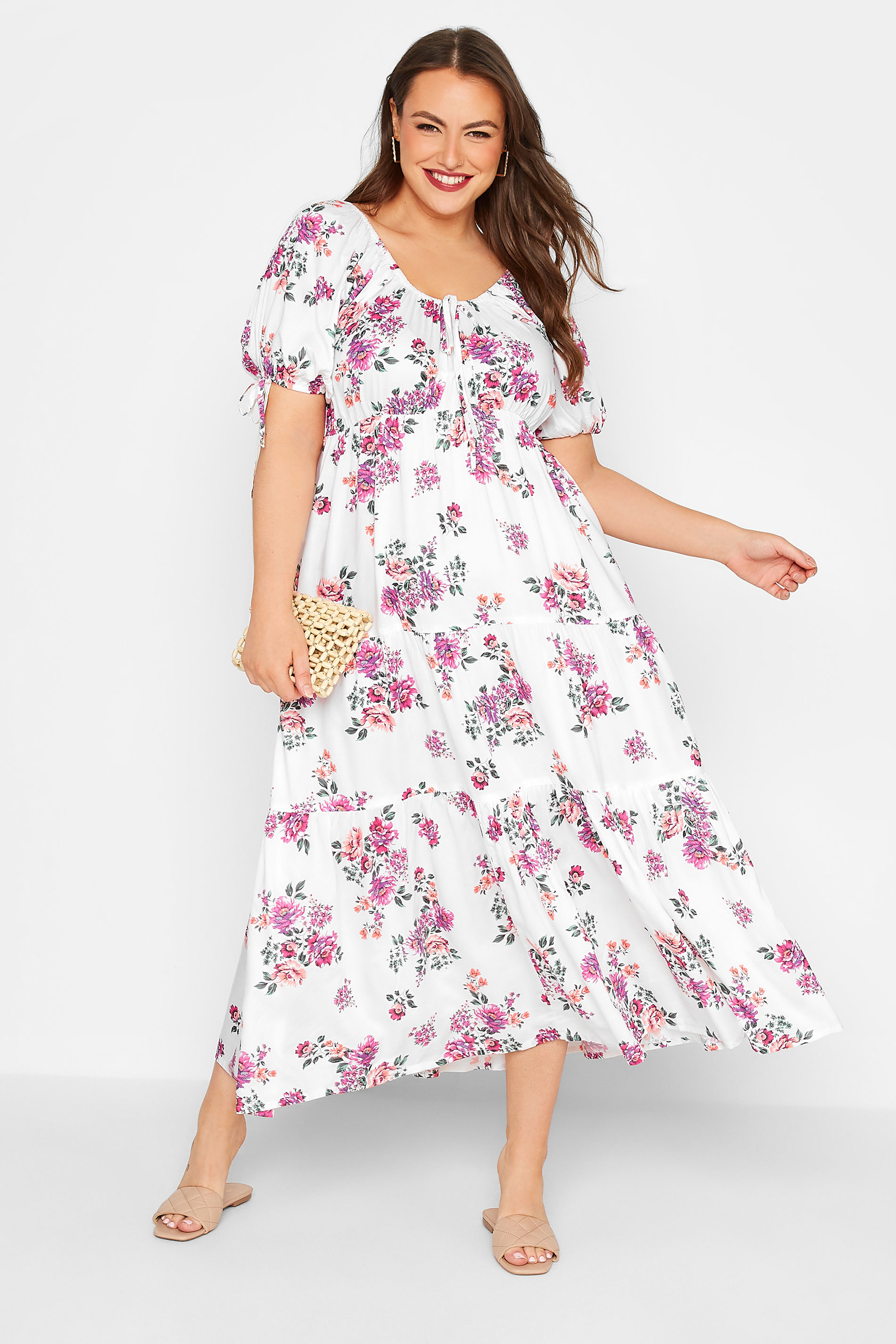 LIMITED COLLECTION Plus Size White Floral Print Maxi Dress | Yours Clothing 2
